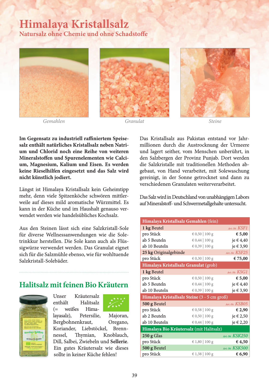 Vorschau Essential Foods Katalog Frühjahr | Sommer 2016 Seite 39