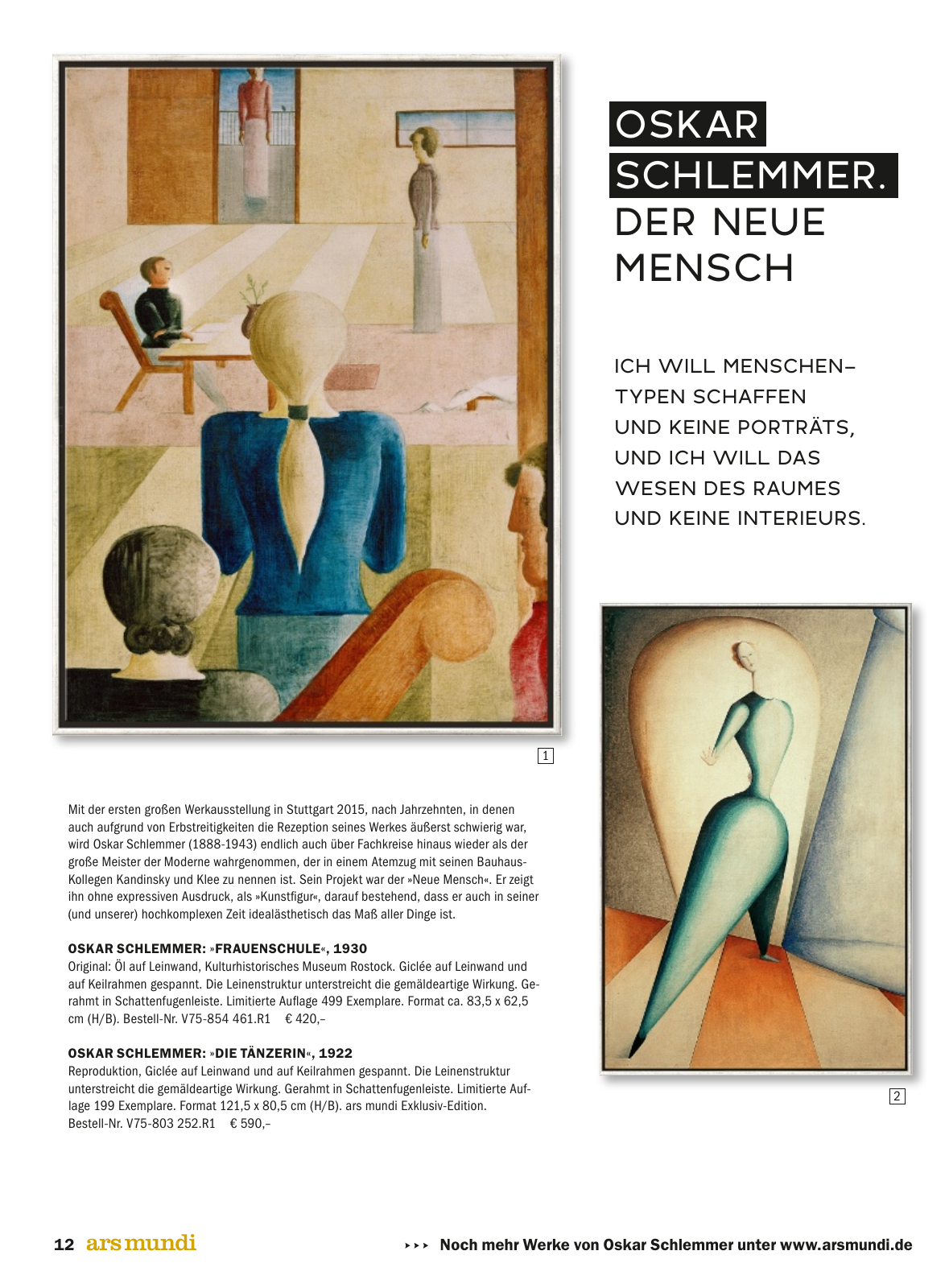 Vorschau ars mundi Kunstkatalog Sommer 2017 Seite 12