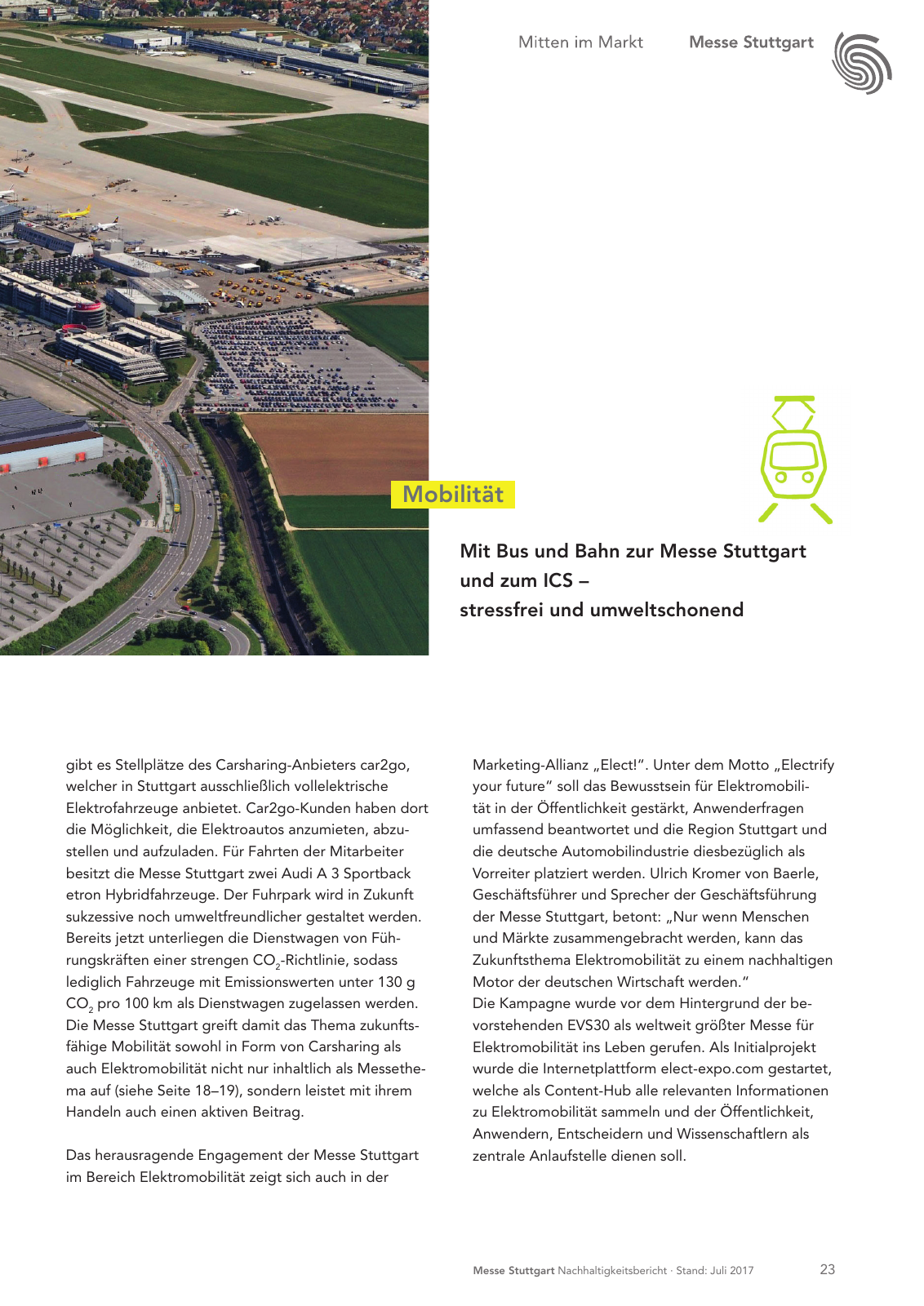 Vorschau Messe Stuttgart Nachhaltigkeitsbericht Seite 23