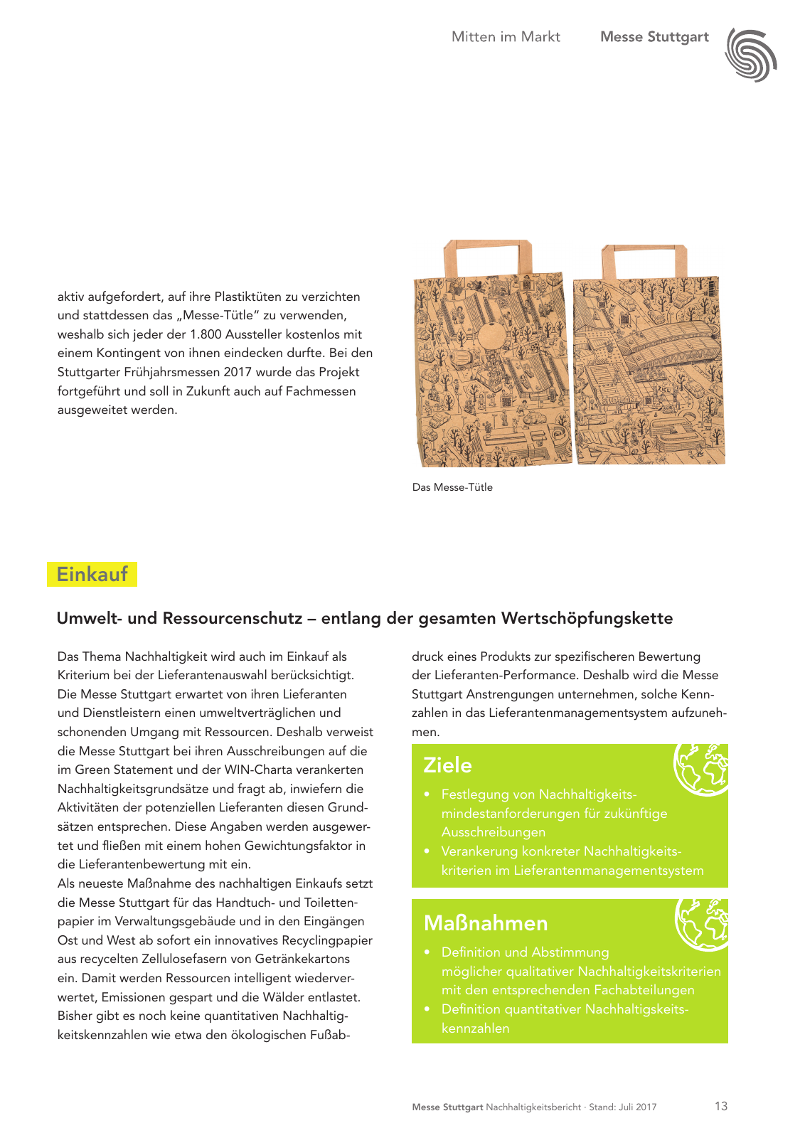 Vorschau Messe Stuttgart Nachhaltigkeitsbericht Seite 13