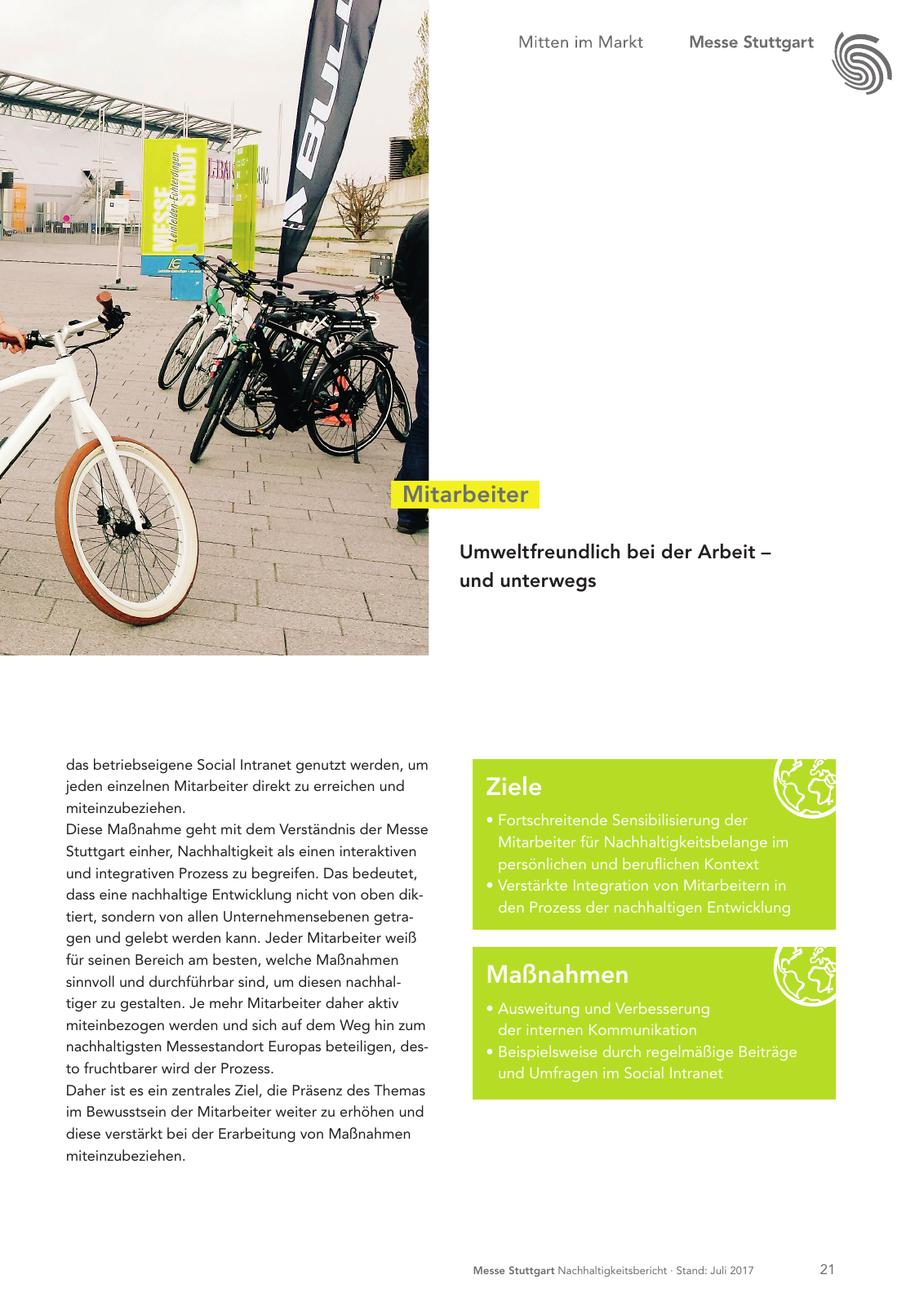 Vorschau Messe Stuttgart Nachhaltigkeitsbericht Seite 21