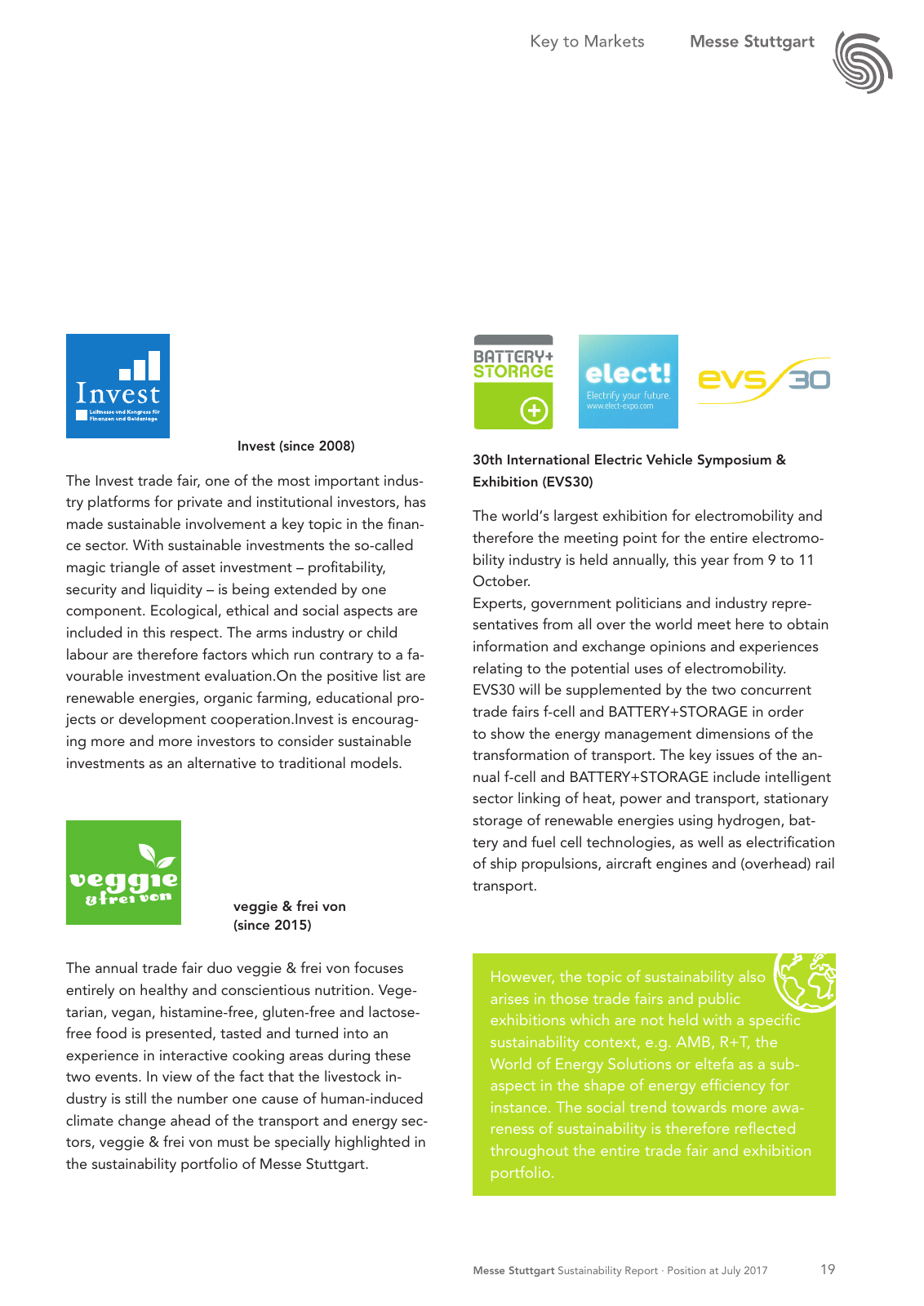 Vorschau Messe Stuttgart Sustainability Report Seite 19