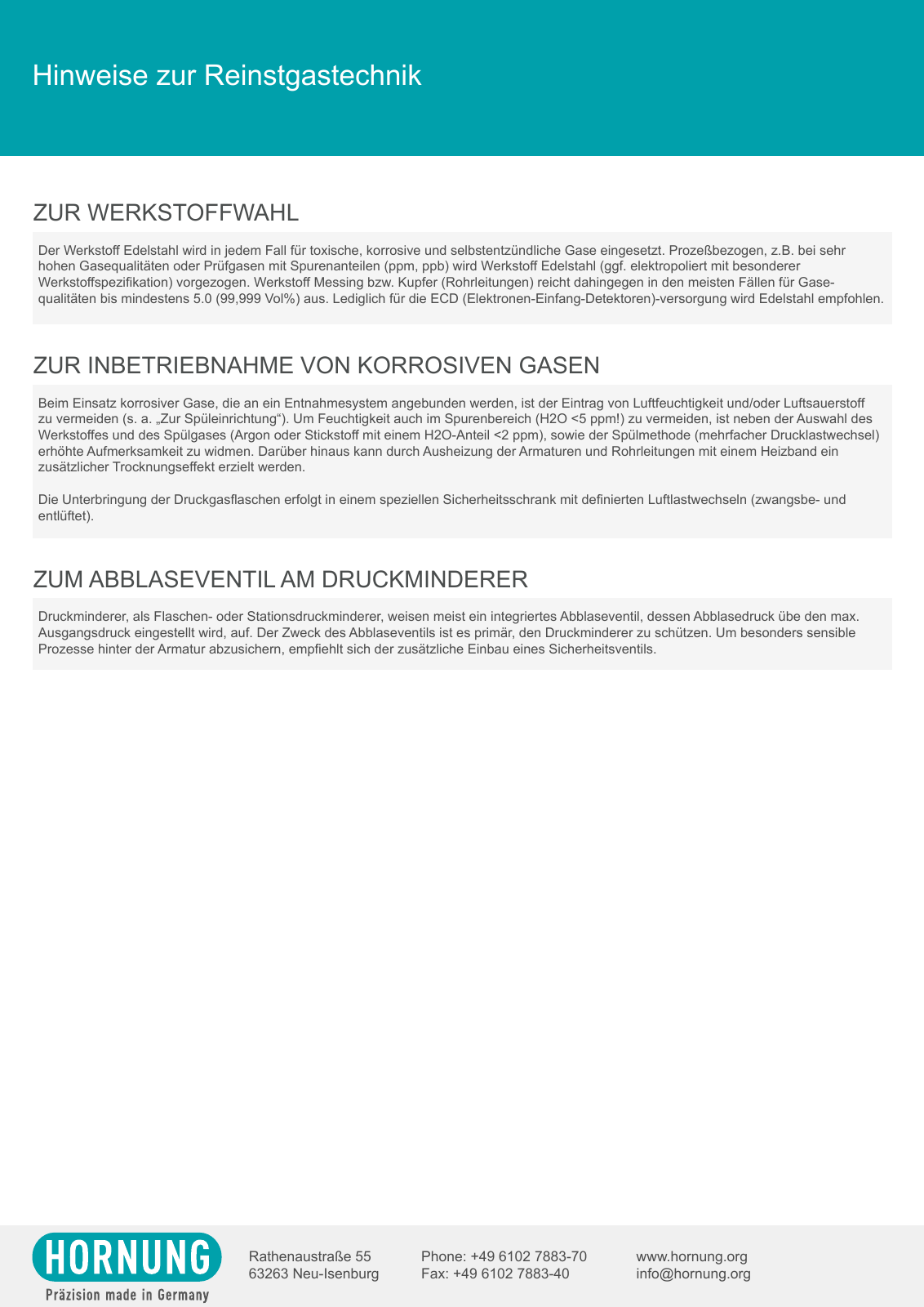 Vorschau Katalog Armaturen für Reinstgase - Hornung GmbH Seite 174