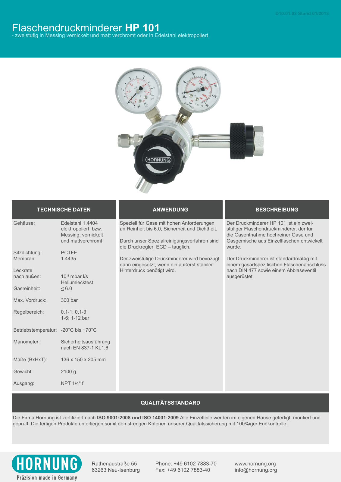 Vorschau Katalog Armaturen für Reinstgase - Hornung GmbH Seite 6