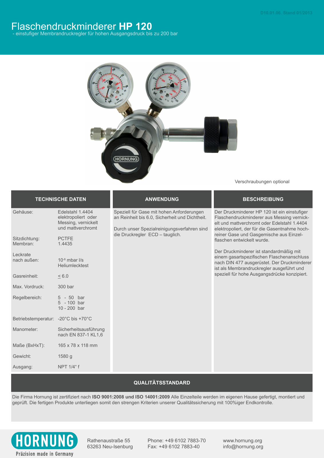Vorschau Katalog Armaturen für Reinstgase - Hornung GmbH Seite 14
