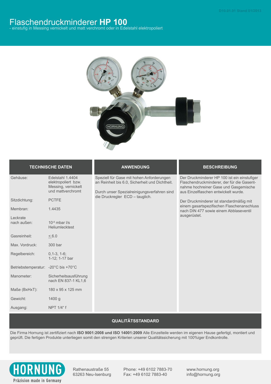 Vorschau Katalog Armaturen für Reinstgase - Hornung GmbH Seite 4