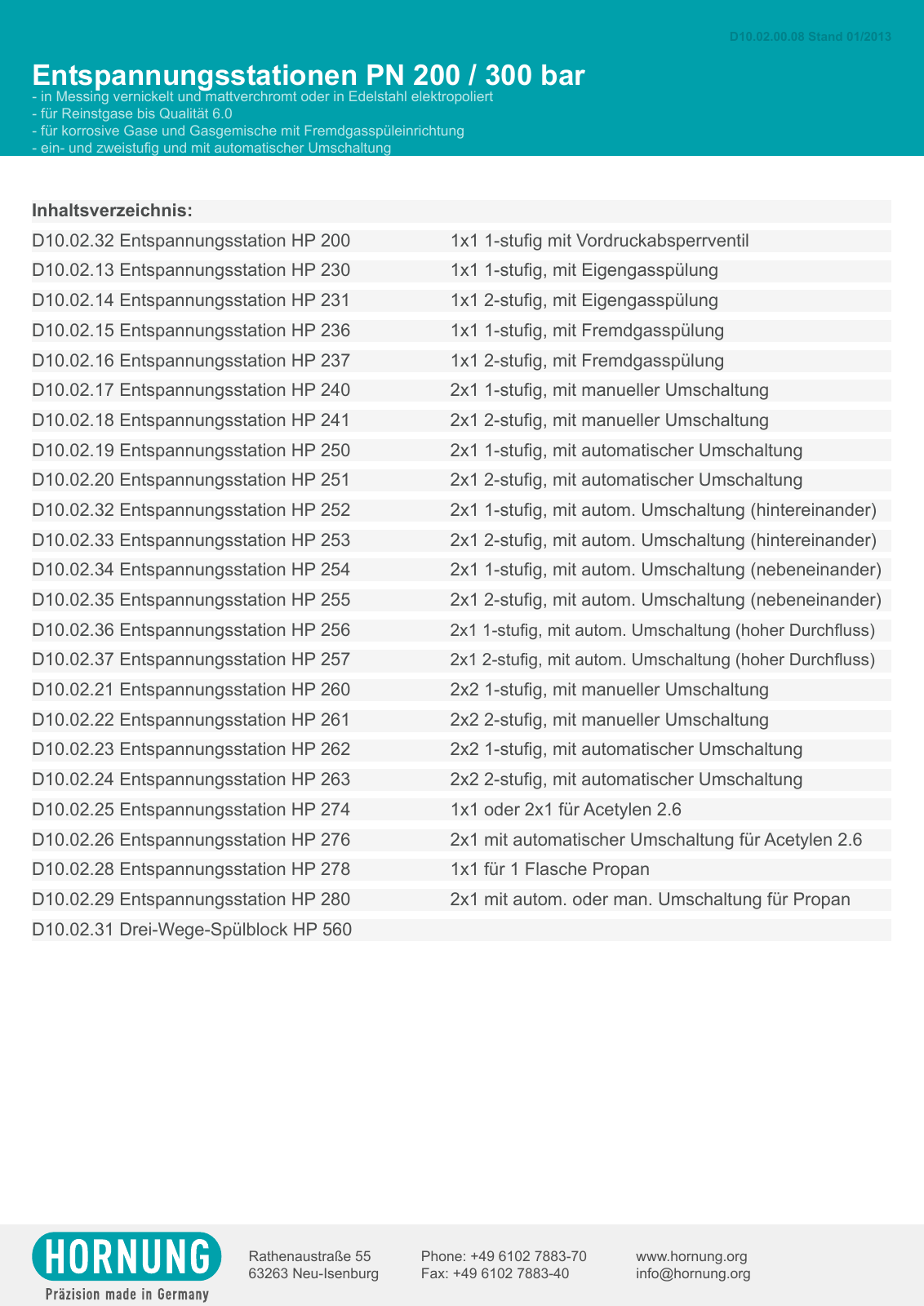 Vorschau Katalog Armaturen für Reinstgase - Hornung GmbH Seite 29