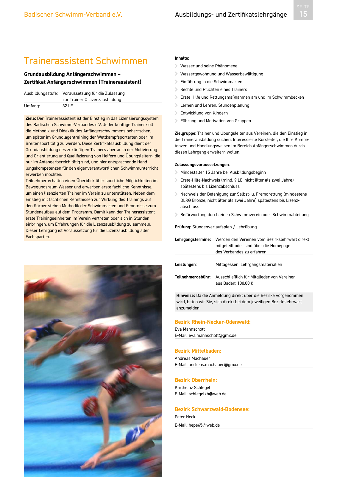 Vorschau Lehrgänge 2019 // Akademie des Schwimmsports Seite 15
