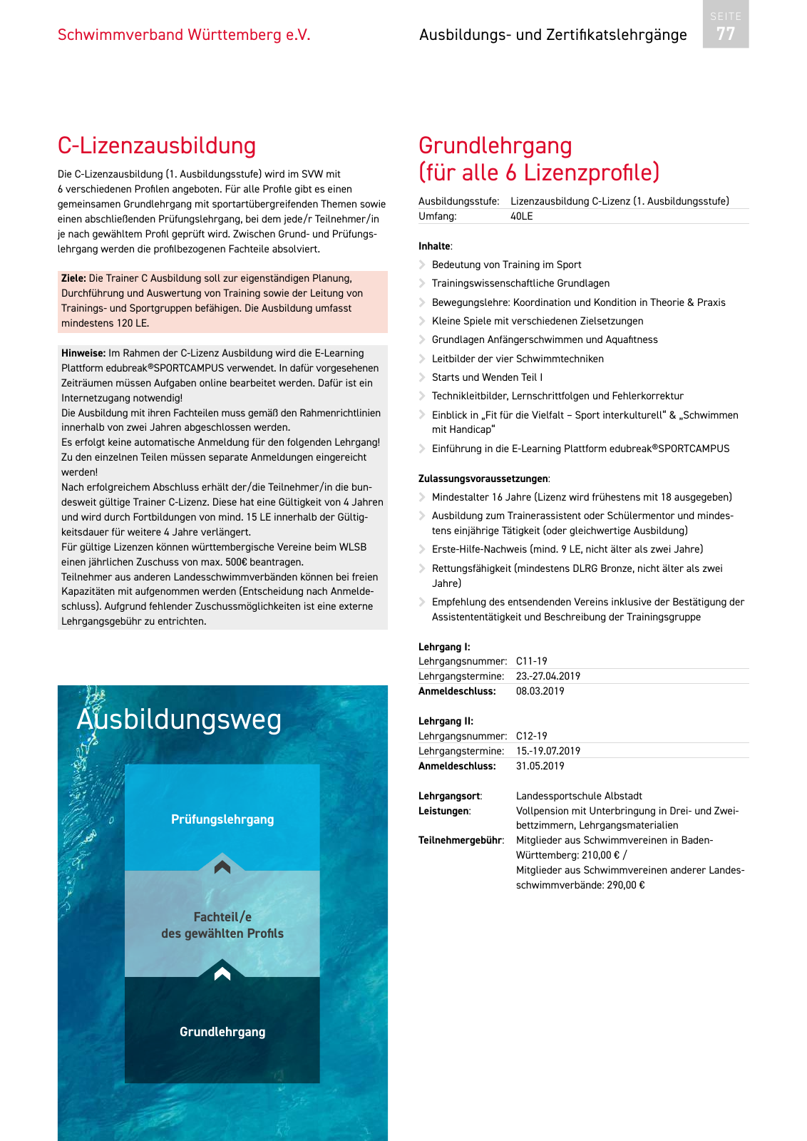 Vorschau Lehrgänge 2019 // Akademie des Schwimmsports Seite 77