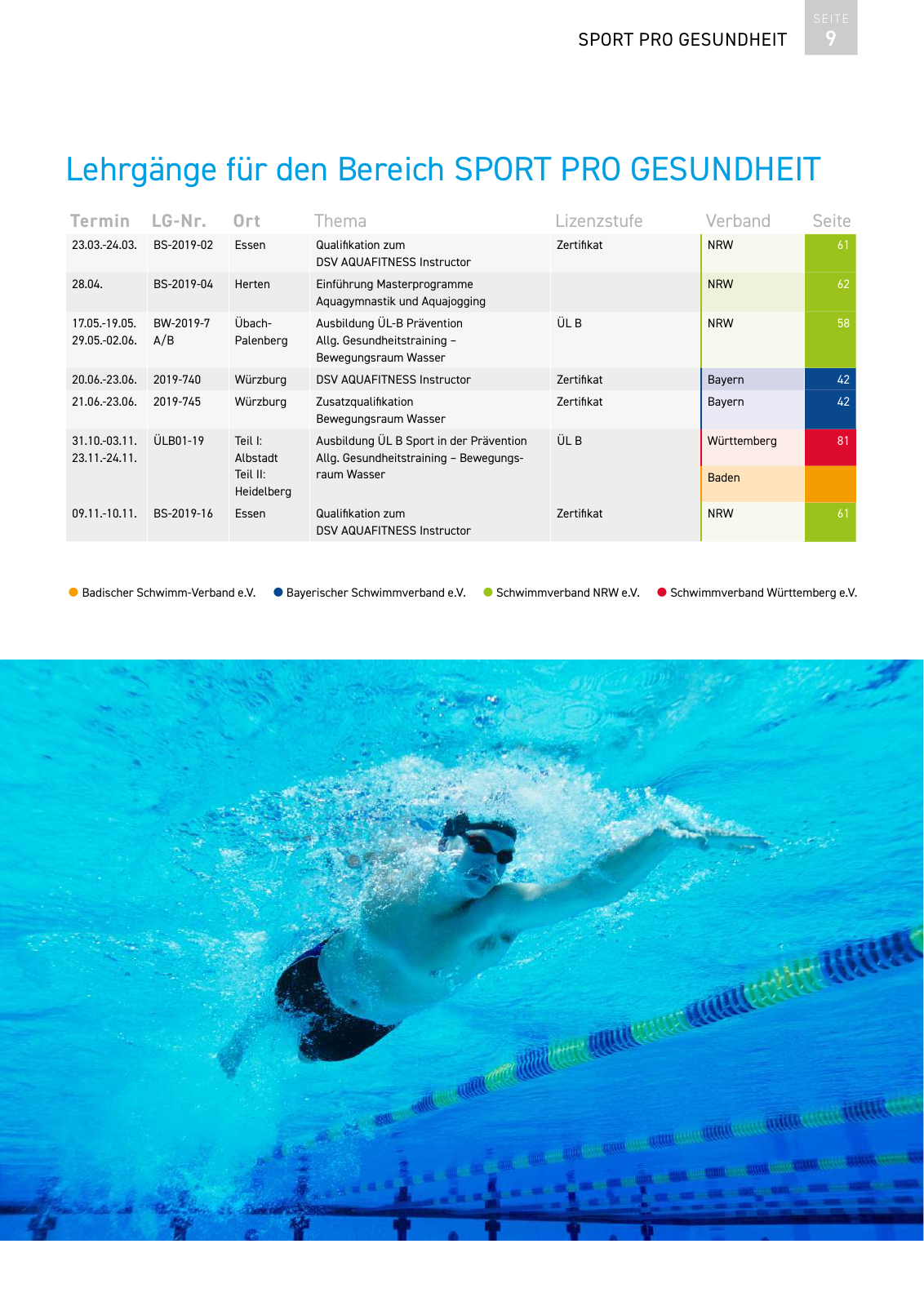 Vorschau Lehrgänge 2019 // Akademie des Schwimmsports Seite 9