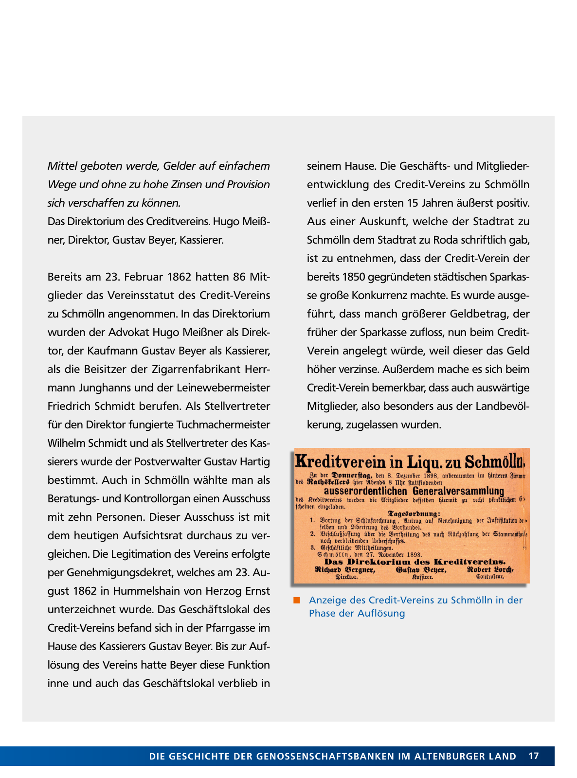 Vorschau Von der Idee, sich selbst zu helfen – 150 Jahre genossenschaftliches Bankwesen im Altenburger Land Seite 17