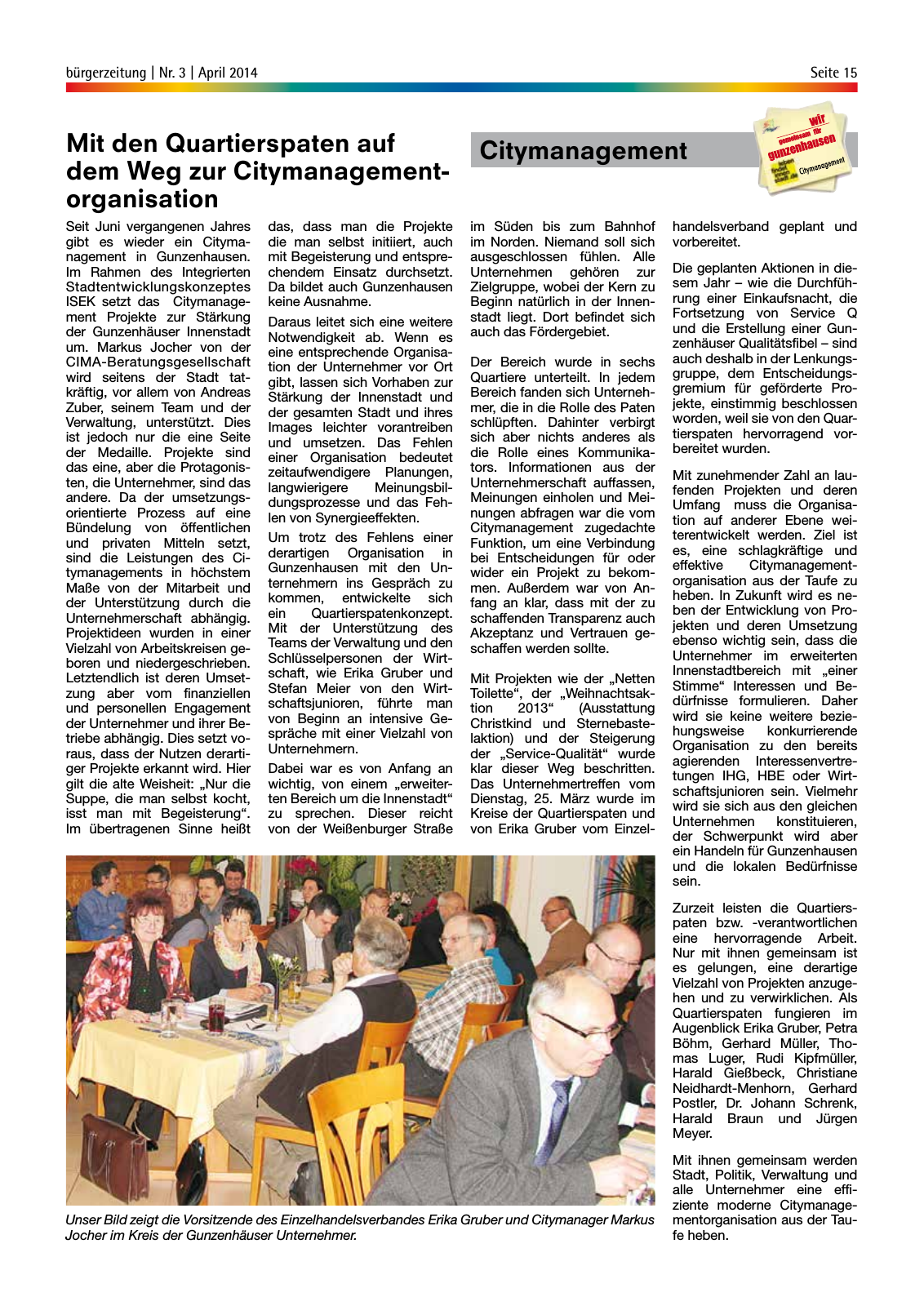 Vorschau StadtLandGUN Gunzenhäuser Bürgerzeitung Nr. 3 | April 2014 Seite 15