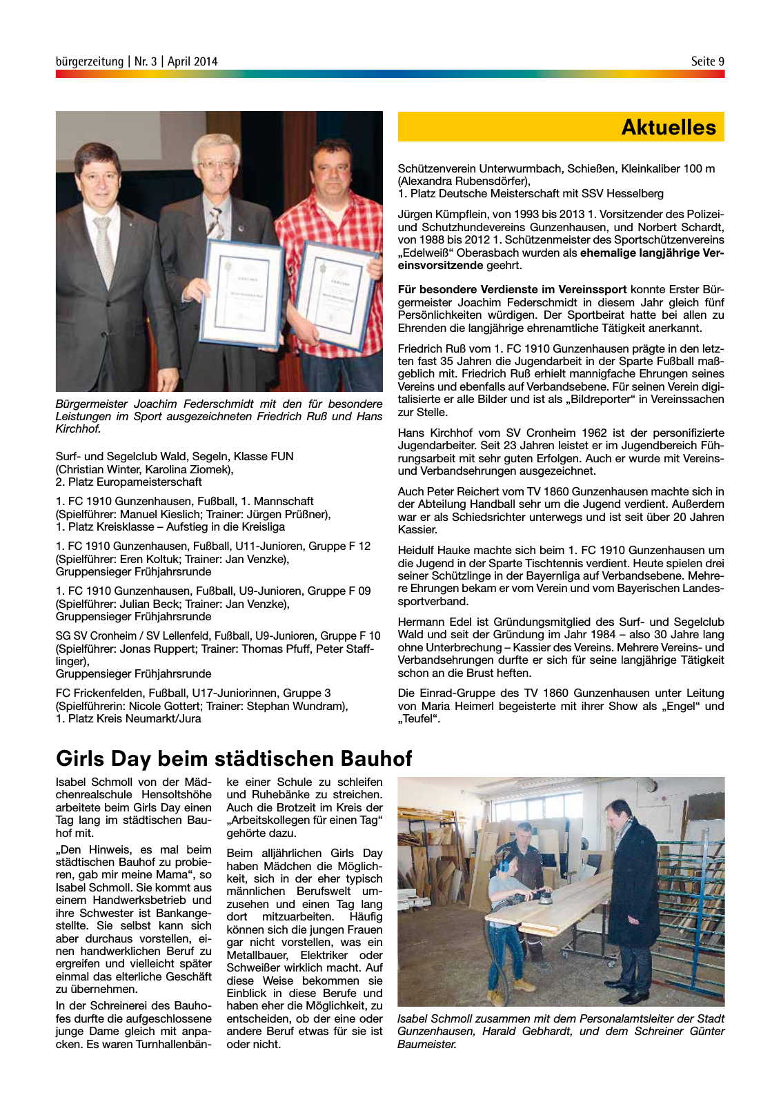 Vorschau StadtLandGUN Gunzenhäuser Bürgerzeitung Nr. 3 | April 2014 Seite 9