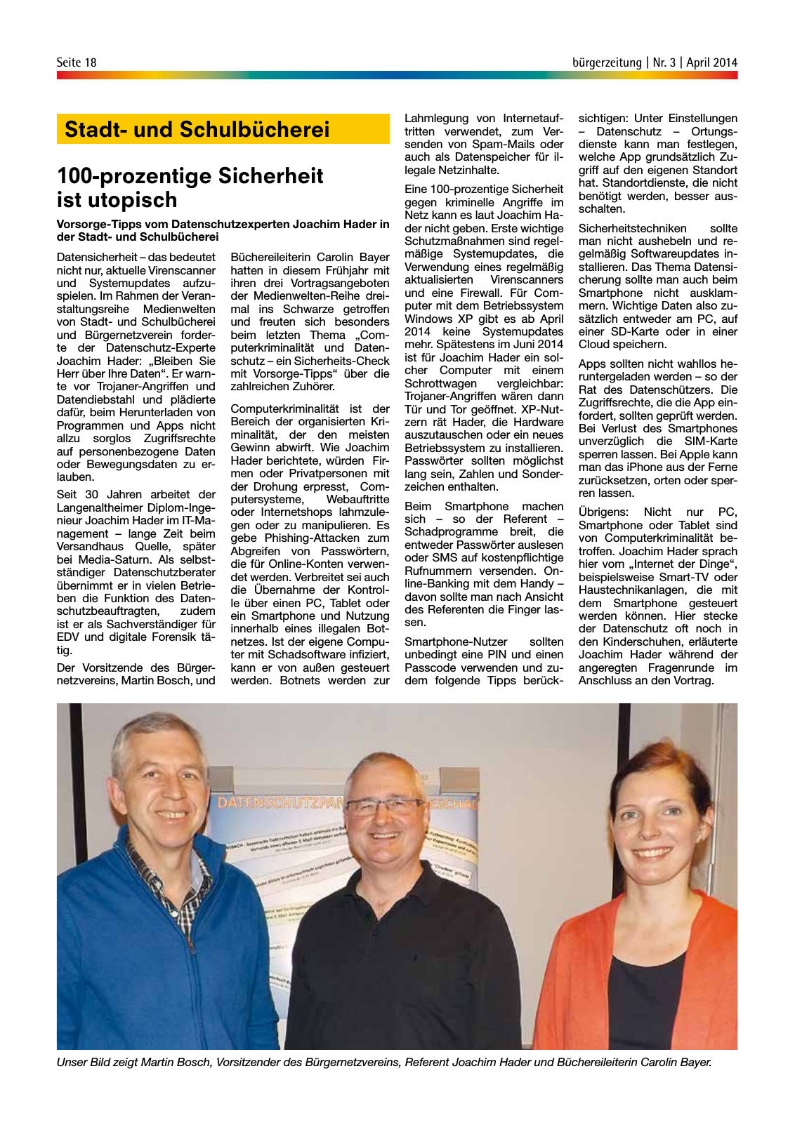 Vorschau StadtLandGUN Gunzenhäuser Bürgerzeitung Nr. 3 | April 2014 Seite 18