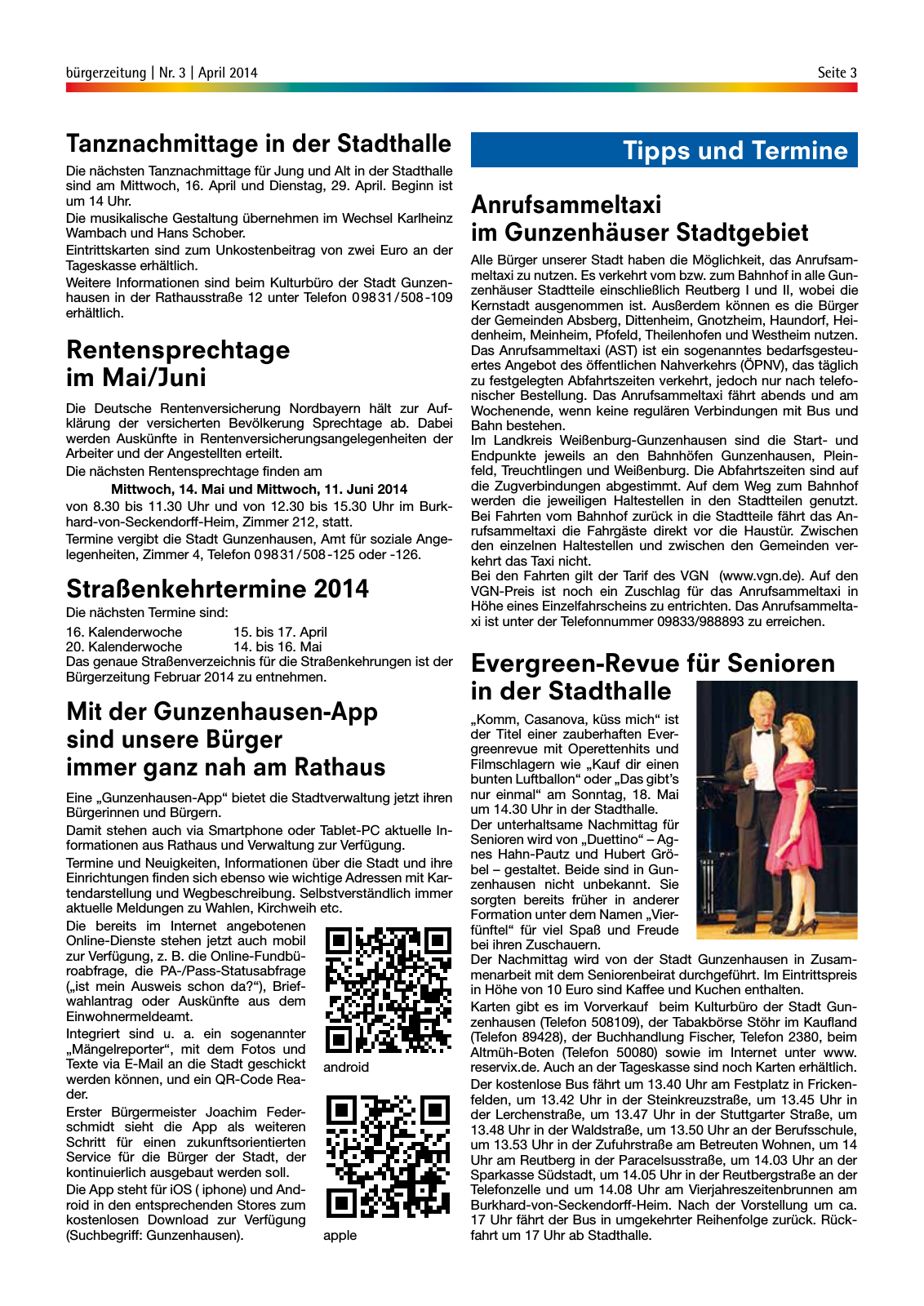 Vorschau StadtLandGUN Gunzenhäuser Bürgerzeitung Nr. 3 | April 2014 Seite 3