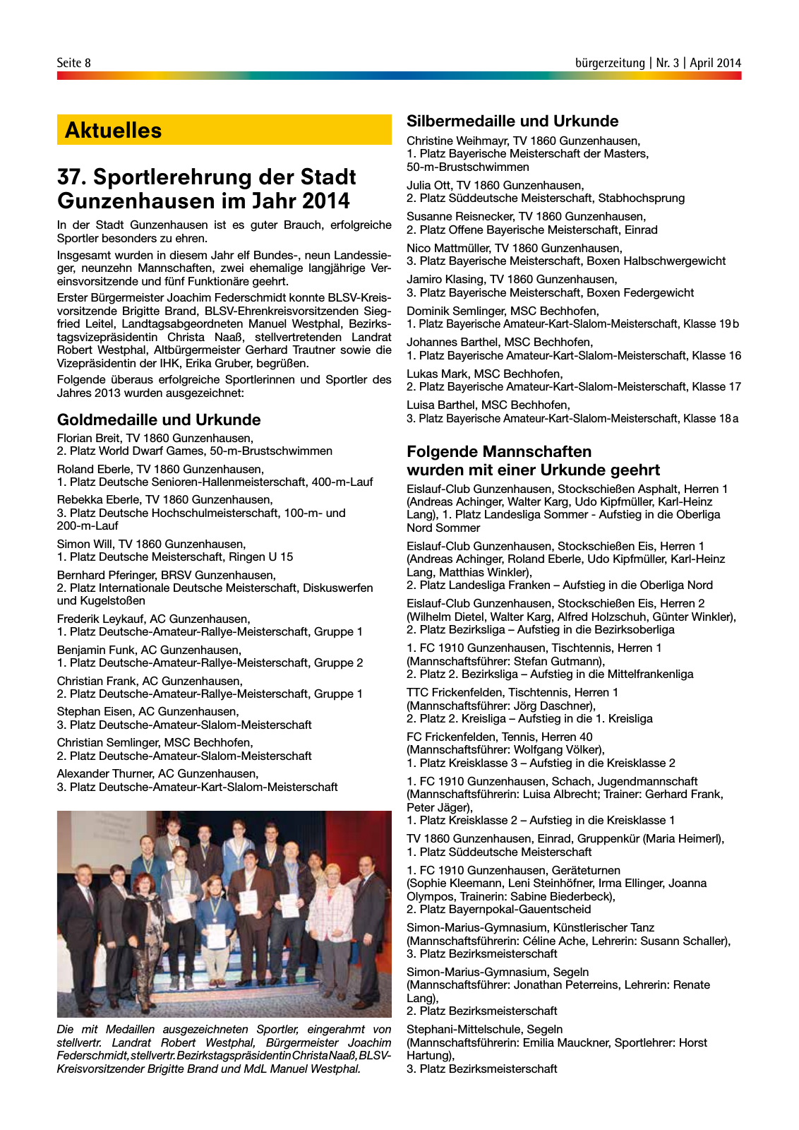 Vorschau StadtLandGUN Gunzenhäuser Bürgerzeitung Nr. 3 | April 2014 Seite 8