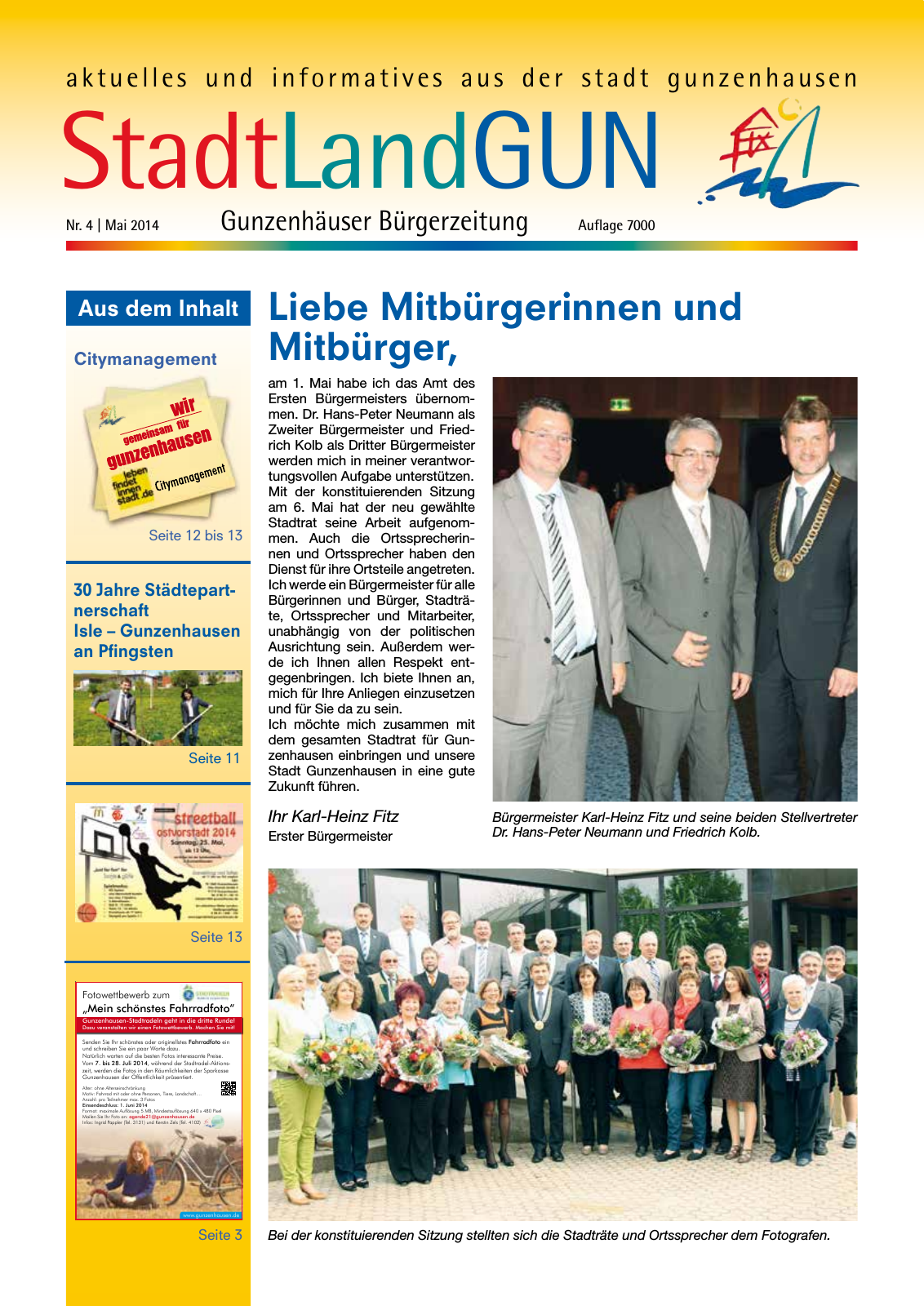 Vorschau StadtLandGUN Gunzenhäuser Bürgerzeitung Nr. 4 | Mai 2014 Seite 1