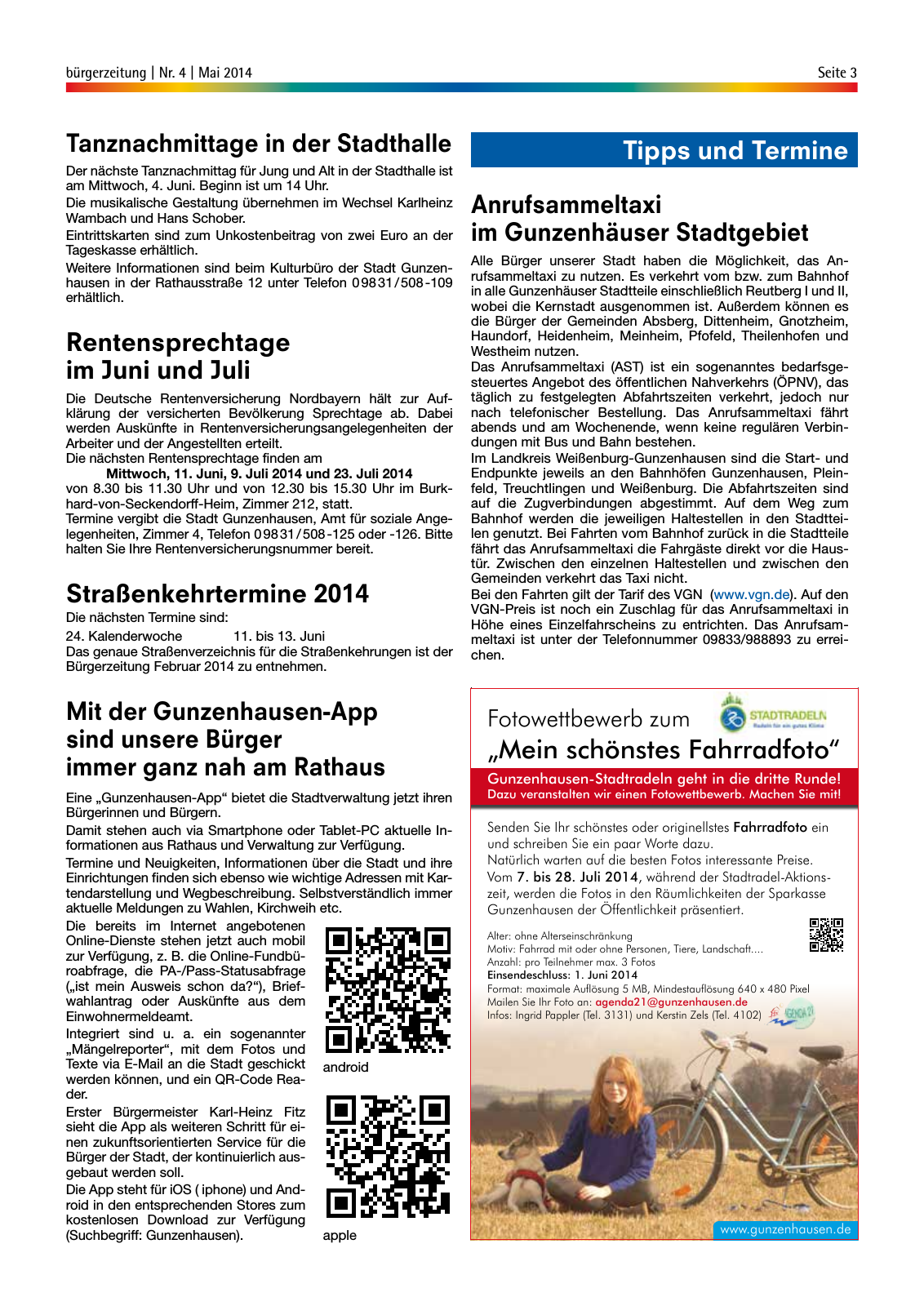 Vorschau StadtLandGUN Gunzenhäuser Bürgerzeitung Nr. 4 | Mai 2014 Seite 3