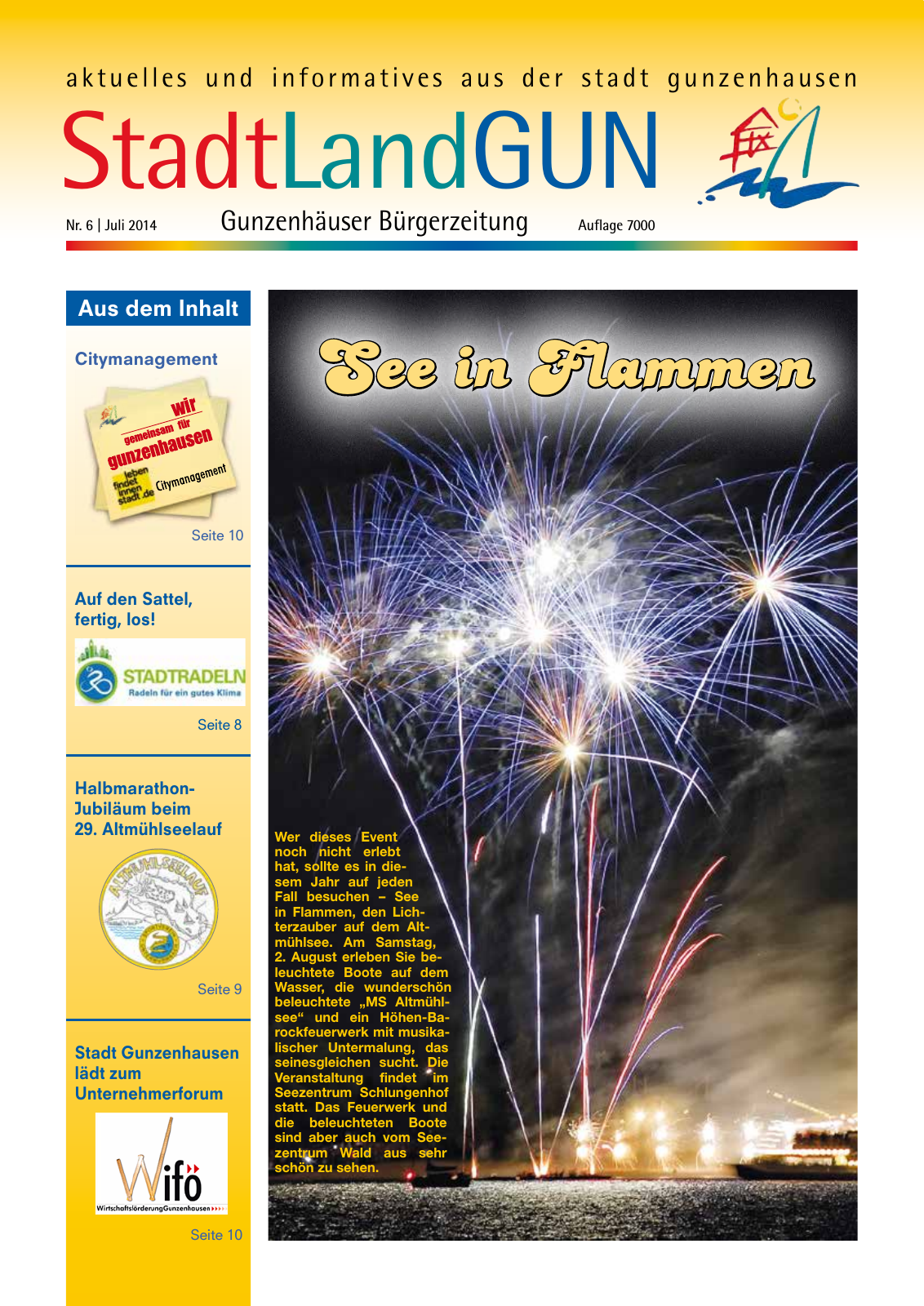 Vorschau StadtLandGUN Gunzenhäuser Bürgerzeitung Nr. 6 | Juli 2014 Seite 1
