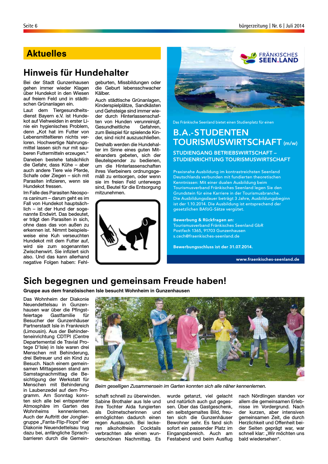 Vorschau StadtLandGUN Gunzenhäuser Bürgerzeitung Nr. 6 | Juli 2014 Seite 6