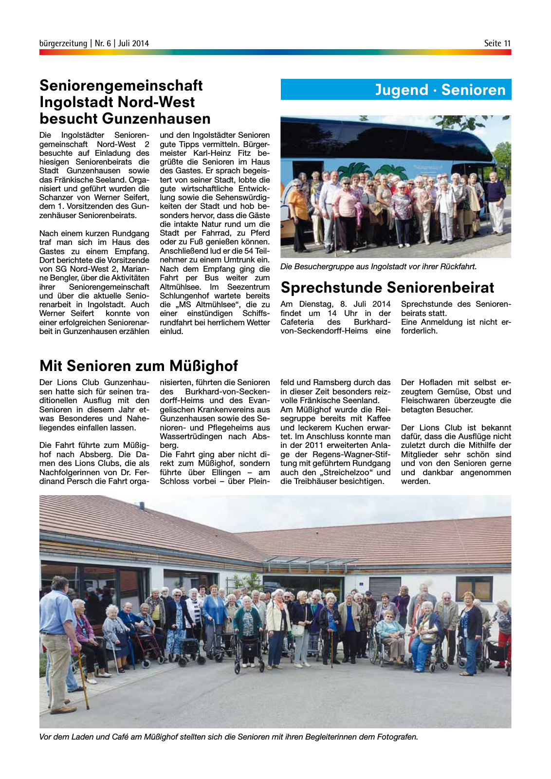 Vorschau StadtLandGUN Gunzenhäuser Bürgerzeitung Nr. 6 | Juli 2014 Seite 11