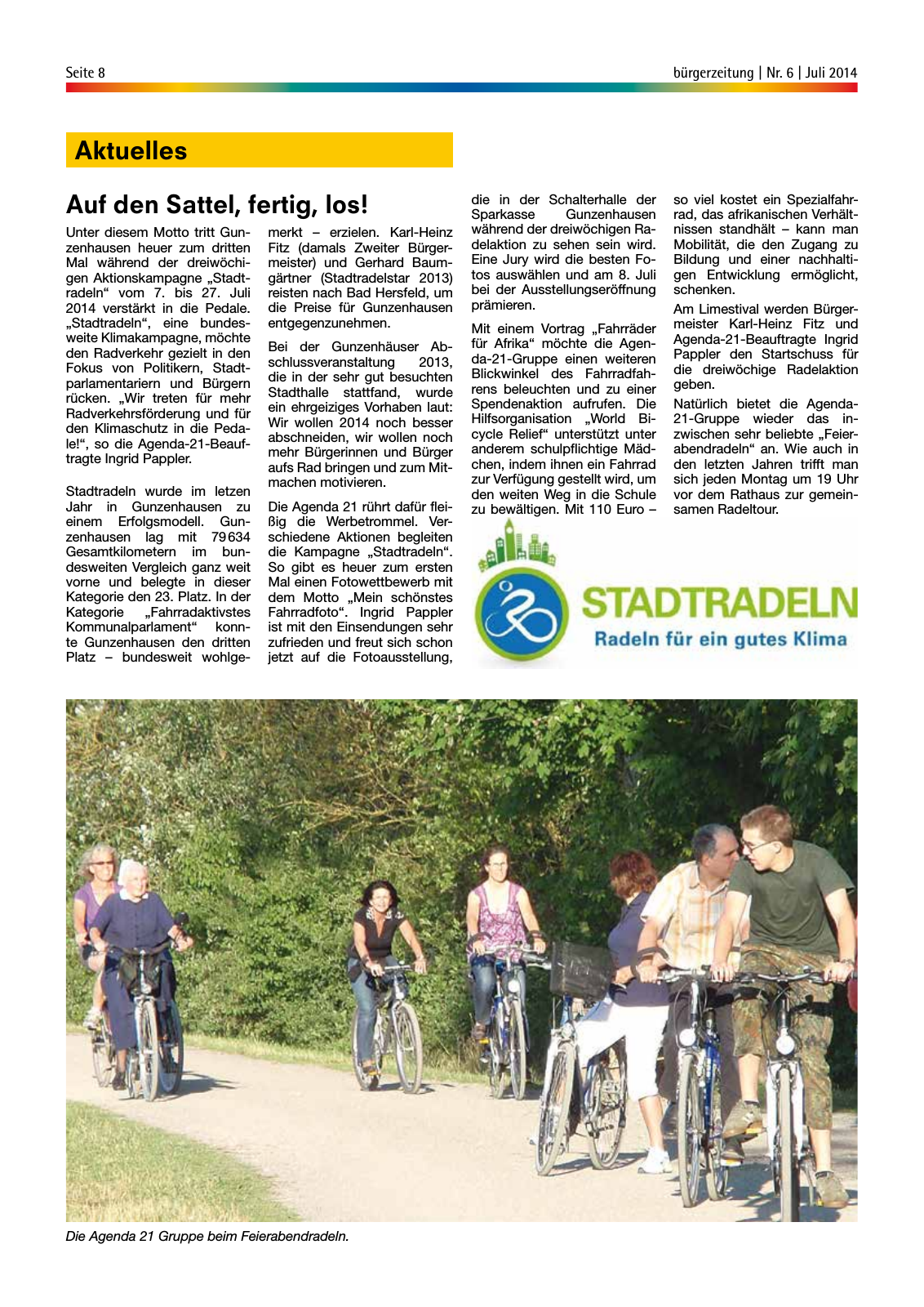 Vorschau StadtLandGUN Gunzenhäuser Bürgerzeitung Nr. 6 | Juli 2014 Seite 8