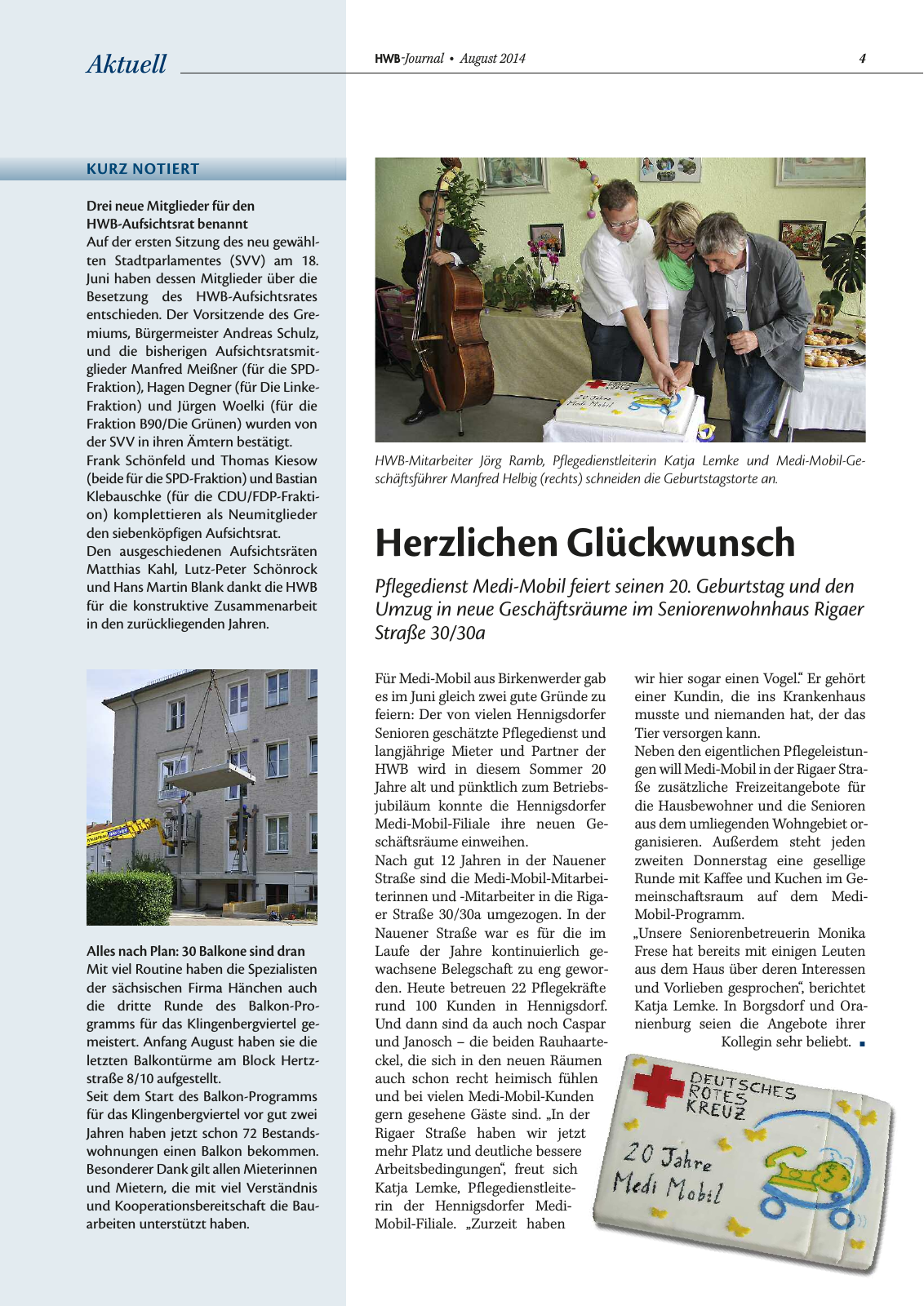 Vorschau HWB-Journal | August 2014 | Nr. 45 Seite 4