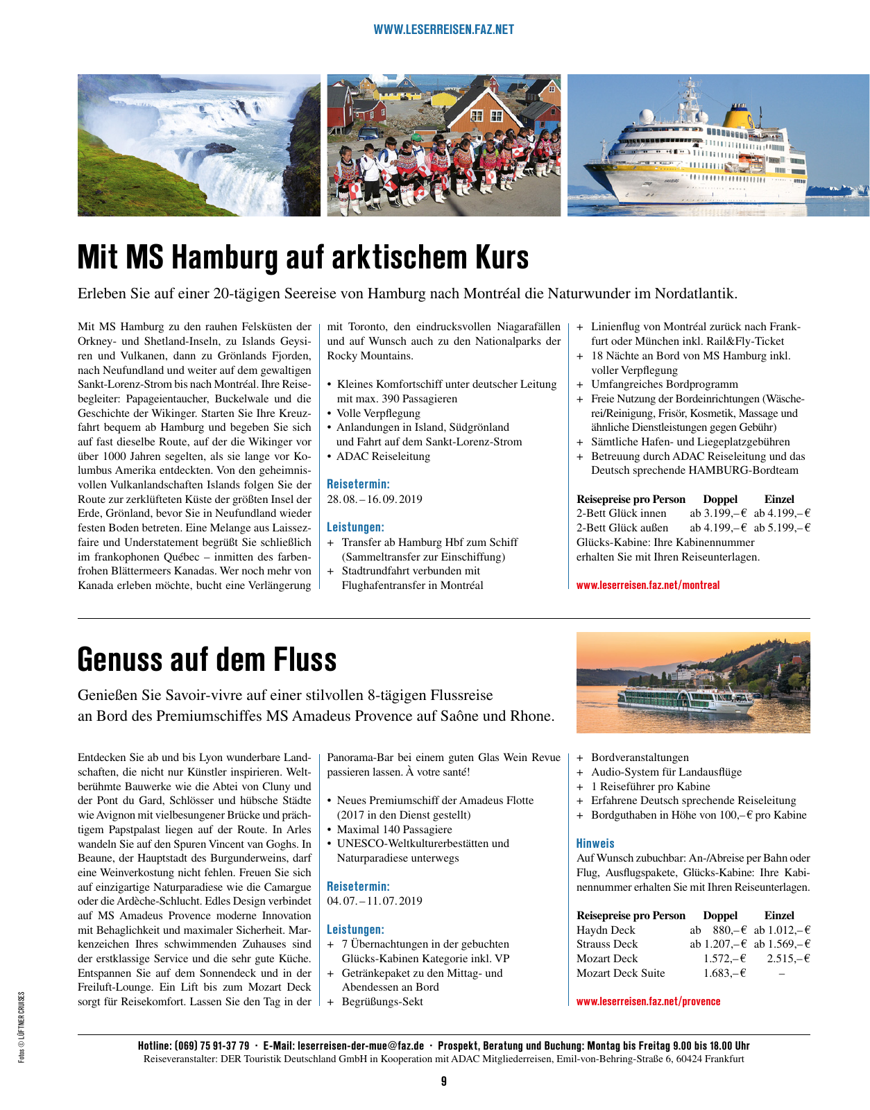 Vorschau F.A.Z. Leserreisen Katalog Traum- und Schiffsreisen Seite 9