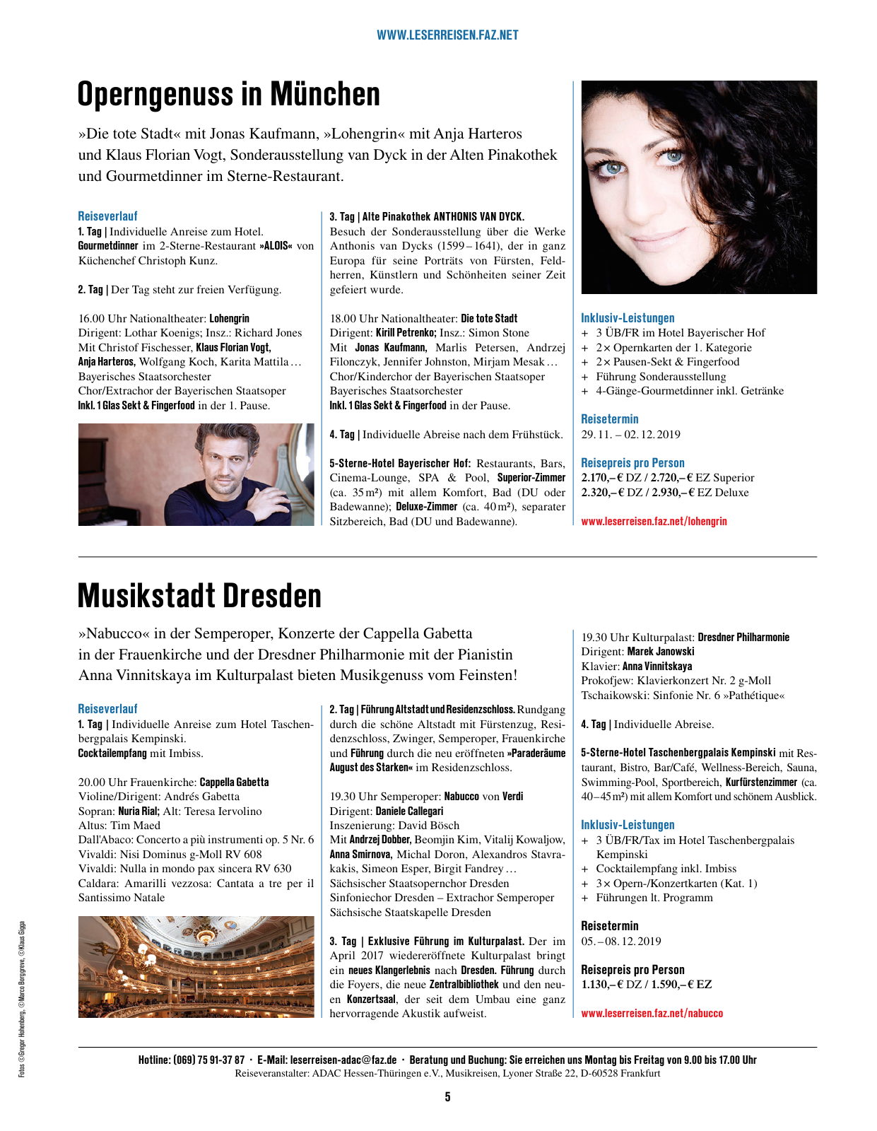 Vorschau F.A.Z. Leserreisen Katalog Musik,- Städte- und Eventreisen Seite 5