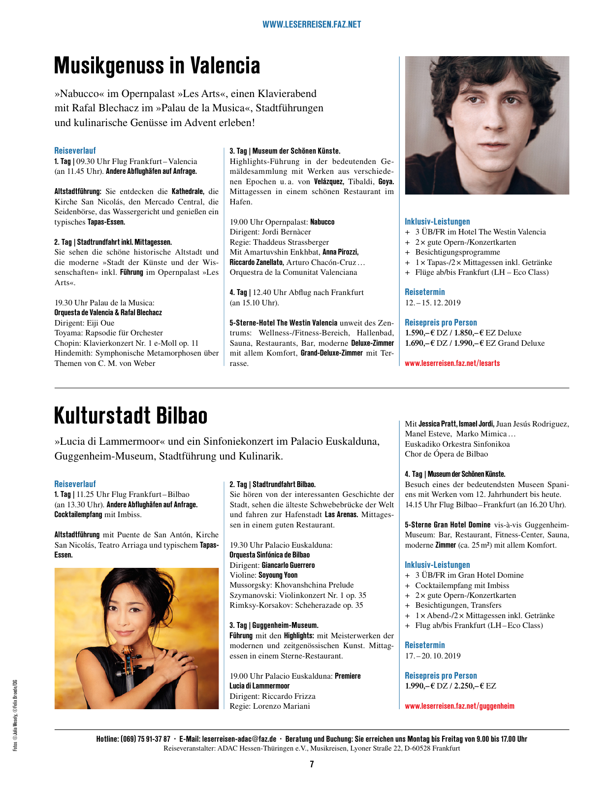 Vorschau F.A.Z. Leserreisen Katalog Musik,- Städte- und Eventreisen Seite 7
