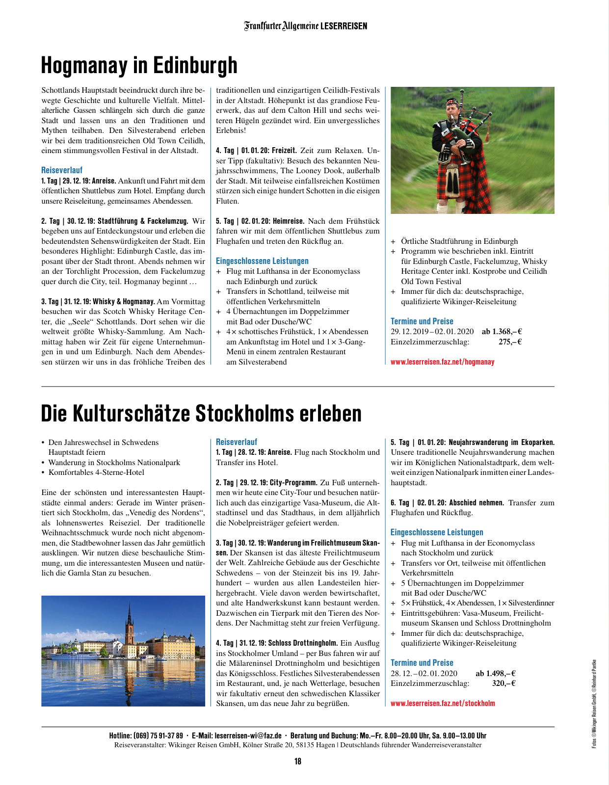 Vorschau F.A.Z. Leserreisen Katalog Musik,- Städte- und Eventreisen Seite 18