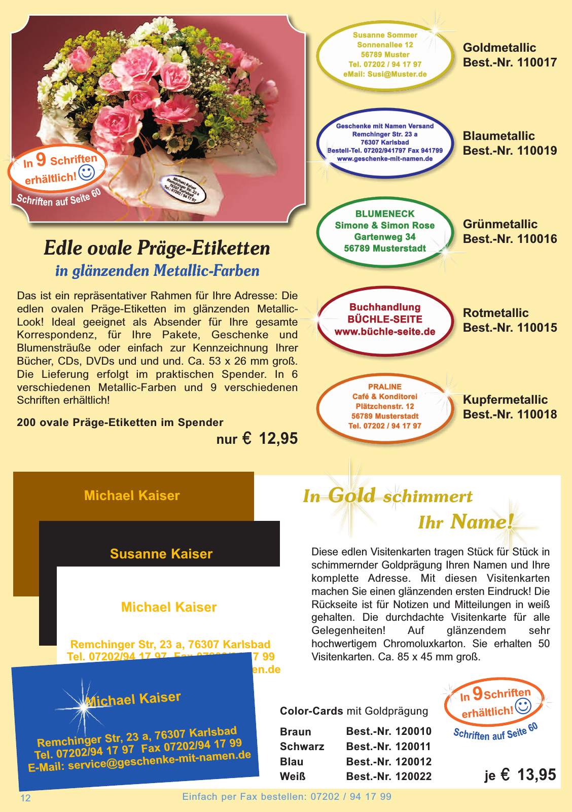 Vorschau Geschenke mit Namen Katalog 2014 / 2015 Seite 12