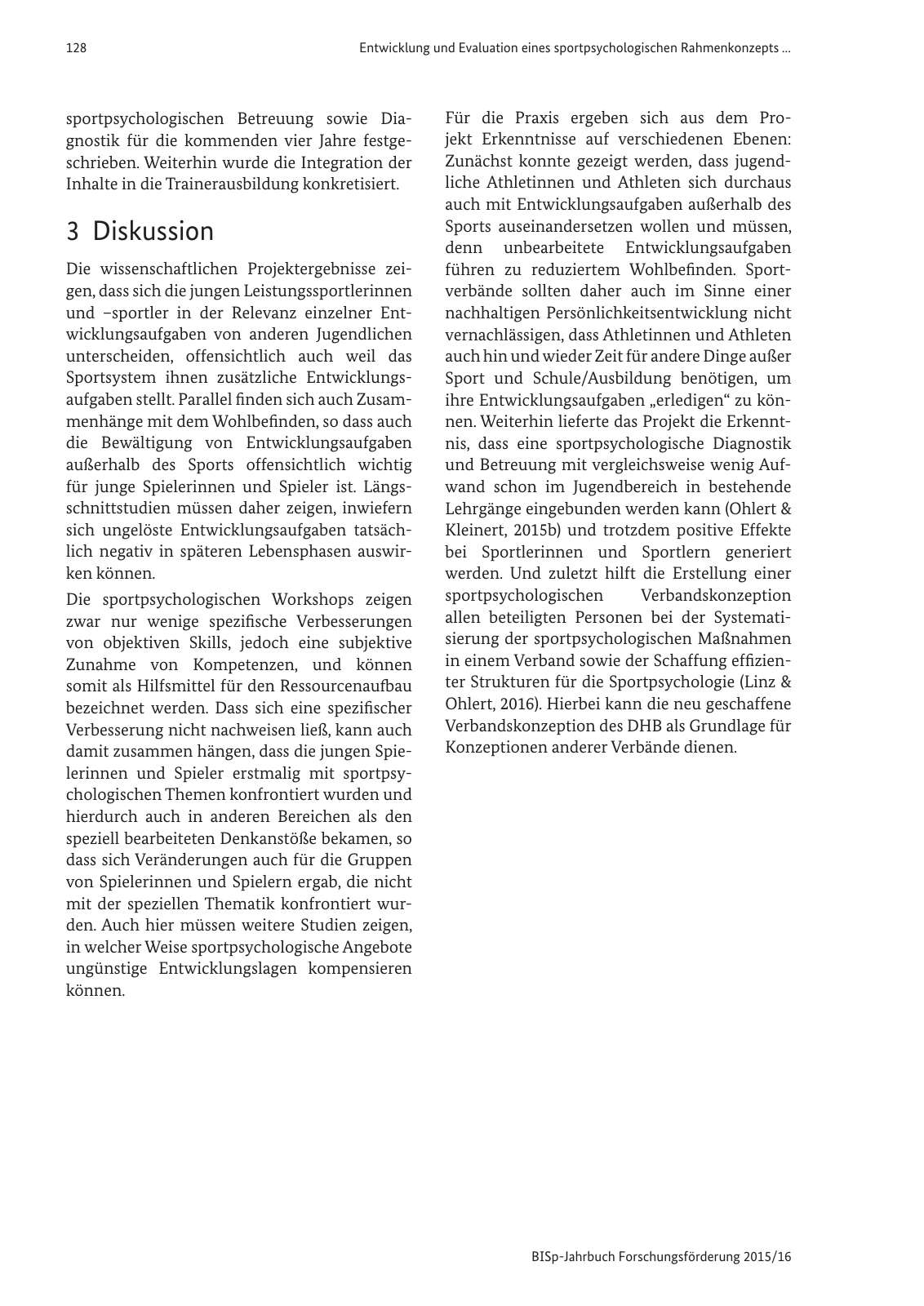 Vorschau BISp-Jahrbuch Forschungsförderung 2015/16 Seite 130