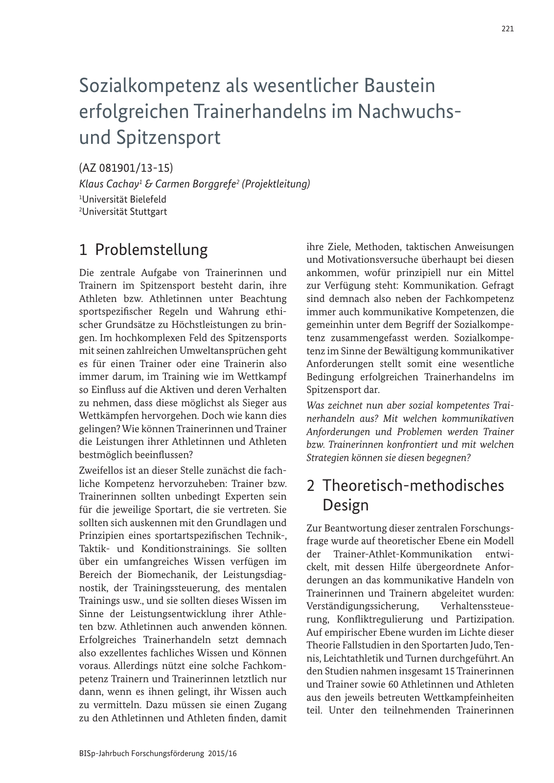 Vorschau BISp-Jahrbuch Forschungsförderung 2015/16 Seite 223