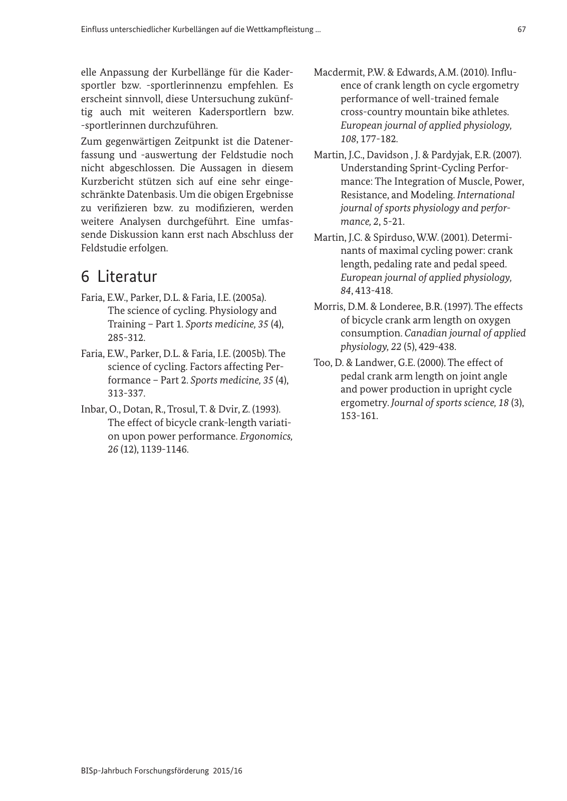 Vorschau BISp-Jahrbuch Forschungsförderung 2015/16 Seite 69