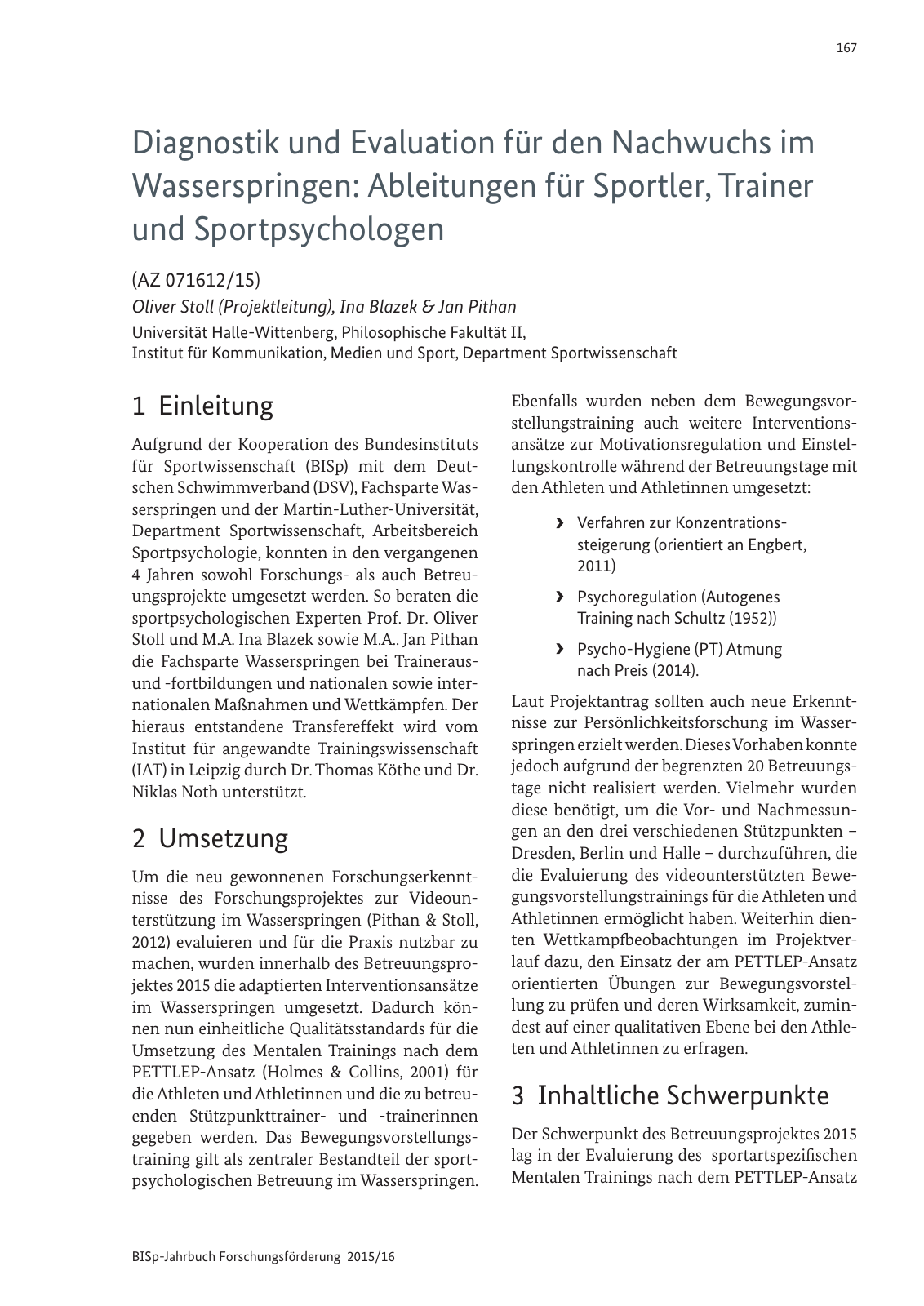 Vorschau BISp-Jahrbuch Forschungsförderung 2015/16 Seite 169