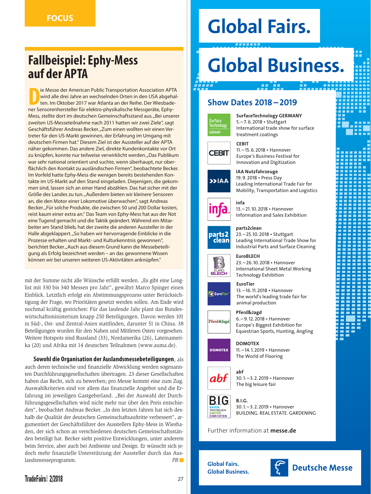 Vorschau TFI Trade-Fairs-International 02/2018 Seite 27