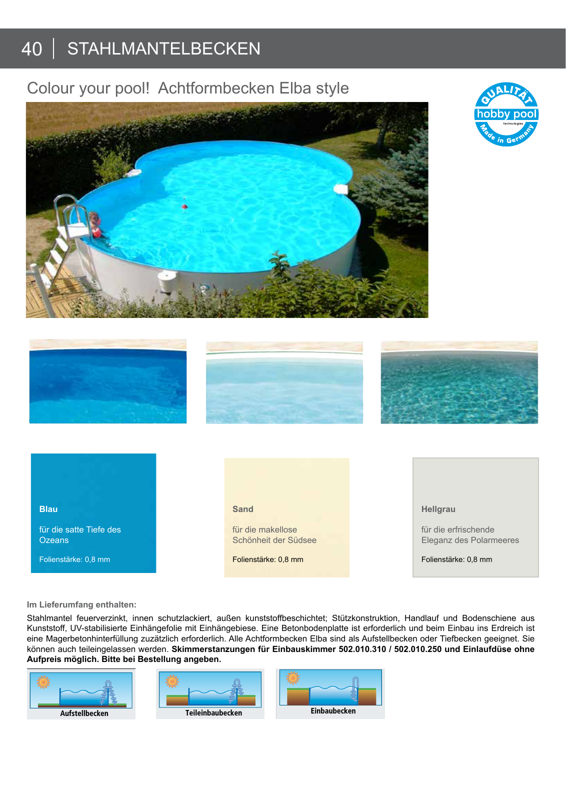 Vorschau Hobby pool Schwimmbadkatalog 2016 Seite 40