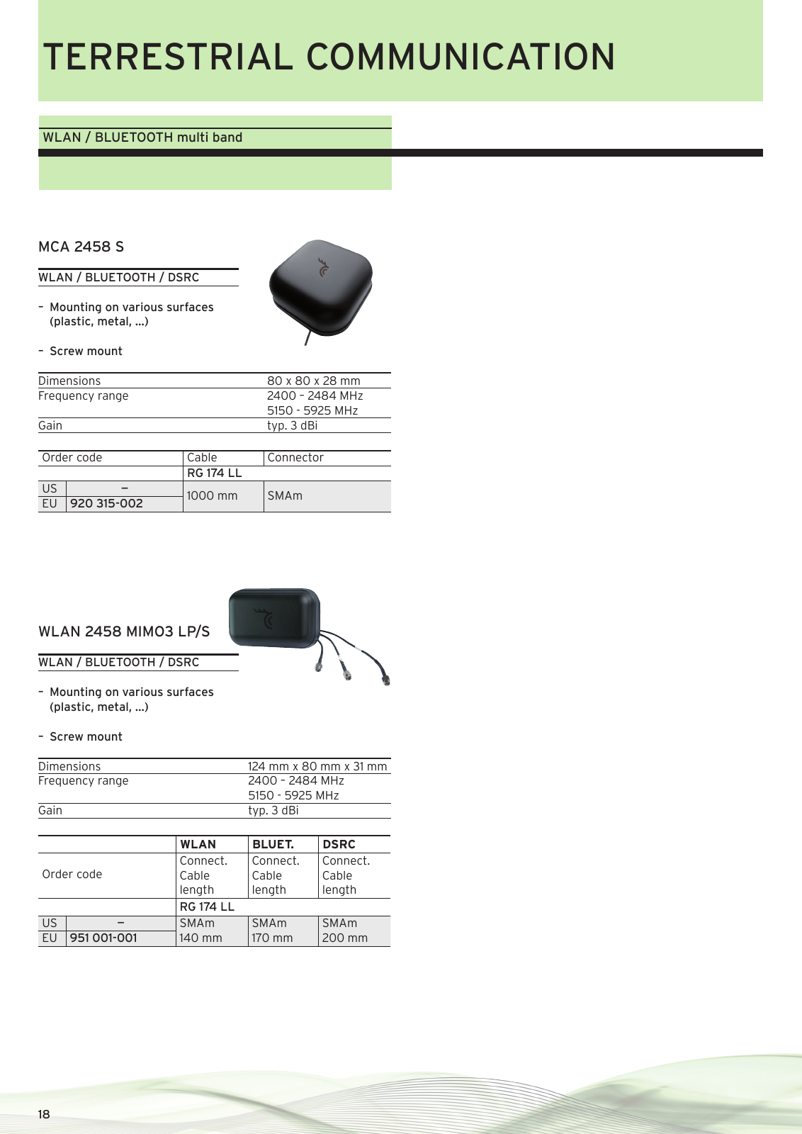 Vorschau Product catalogue M2M & Telematic Antennas Seite 18