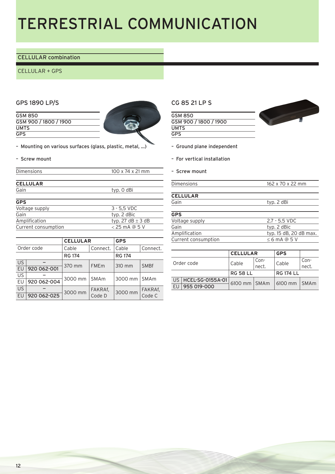 Vorschau Product catalogue M2M & Telematic Antennas Seite 12