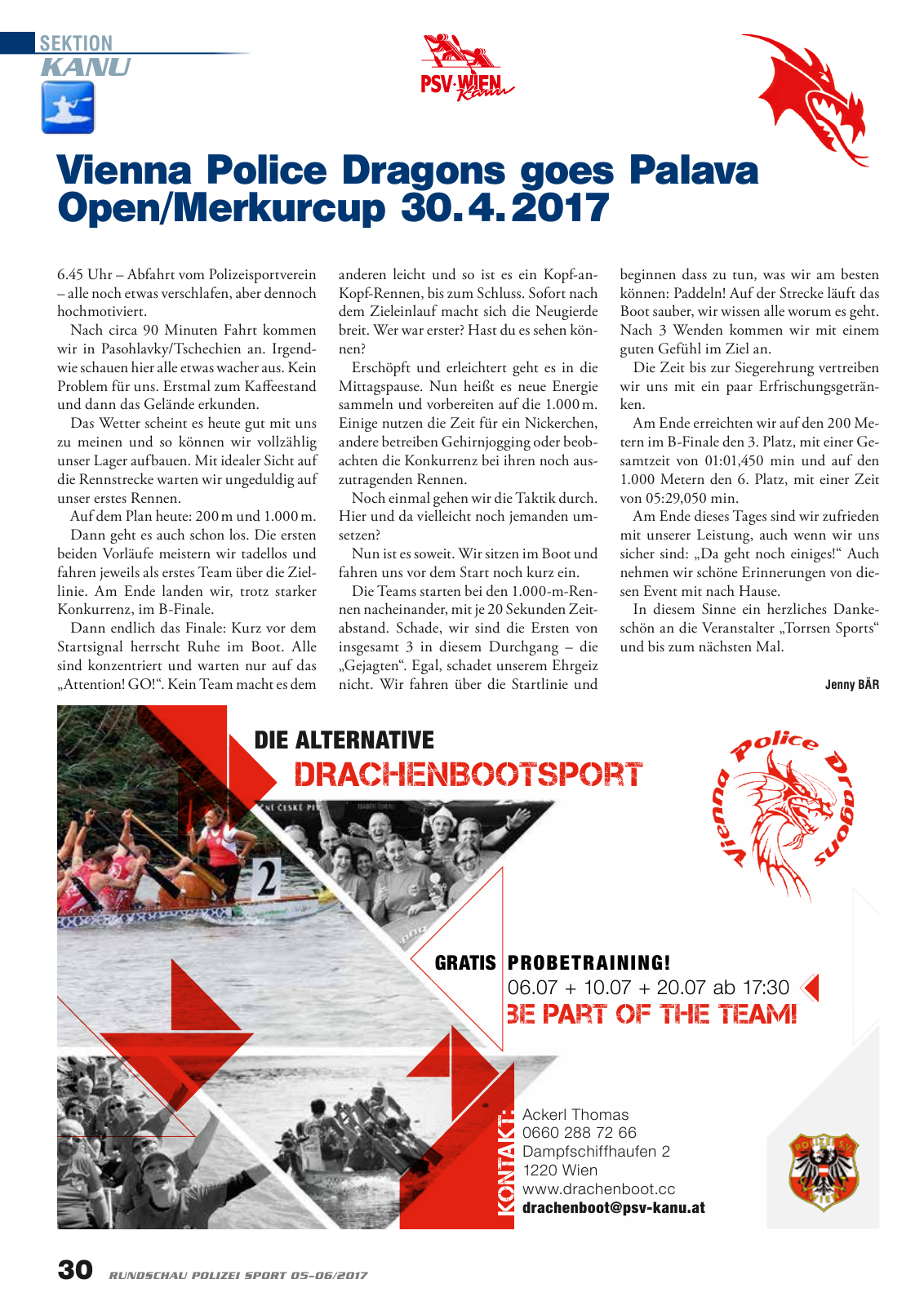 Vorschau Rundschau Polizei Sport 05-06/2017 Seite 30