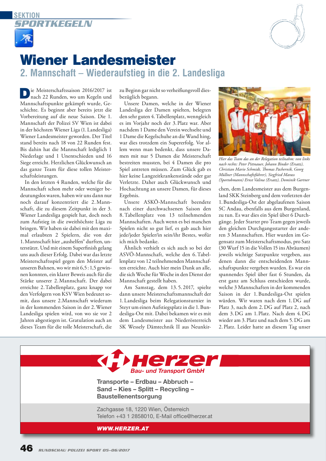 Vorschau Rundschau Polizei Sport 05-06/2017 Seite 46