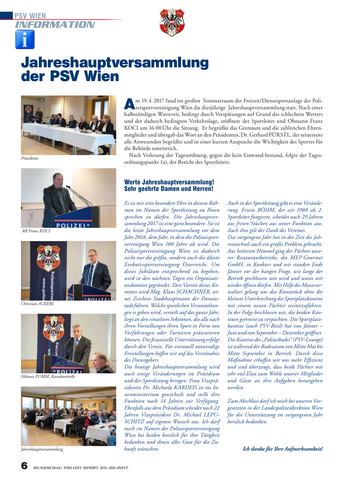Vorschau Rundschau Polizei Sport 05-06/2017 Seite 6