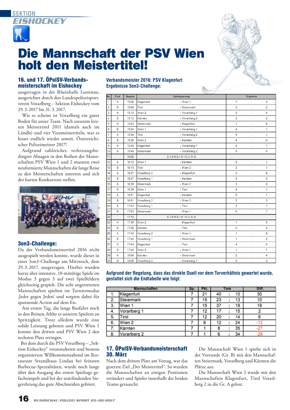 Vorschau Rundschau Polizei Sport 05-06/2017 Seite 16