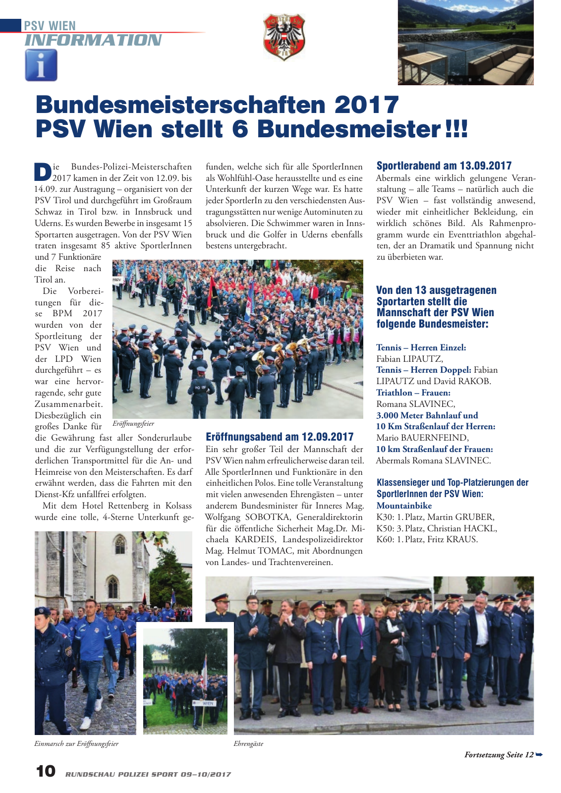 Vorschau Rundschau Polizei Sport 09-10/2017 Seite 10
