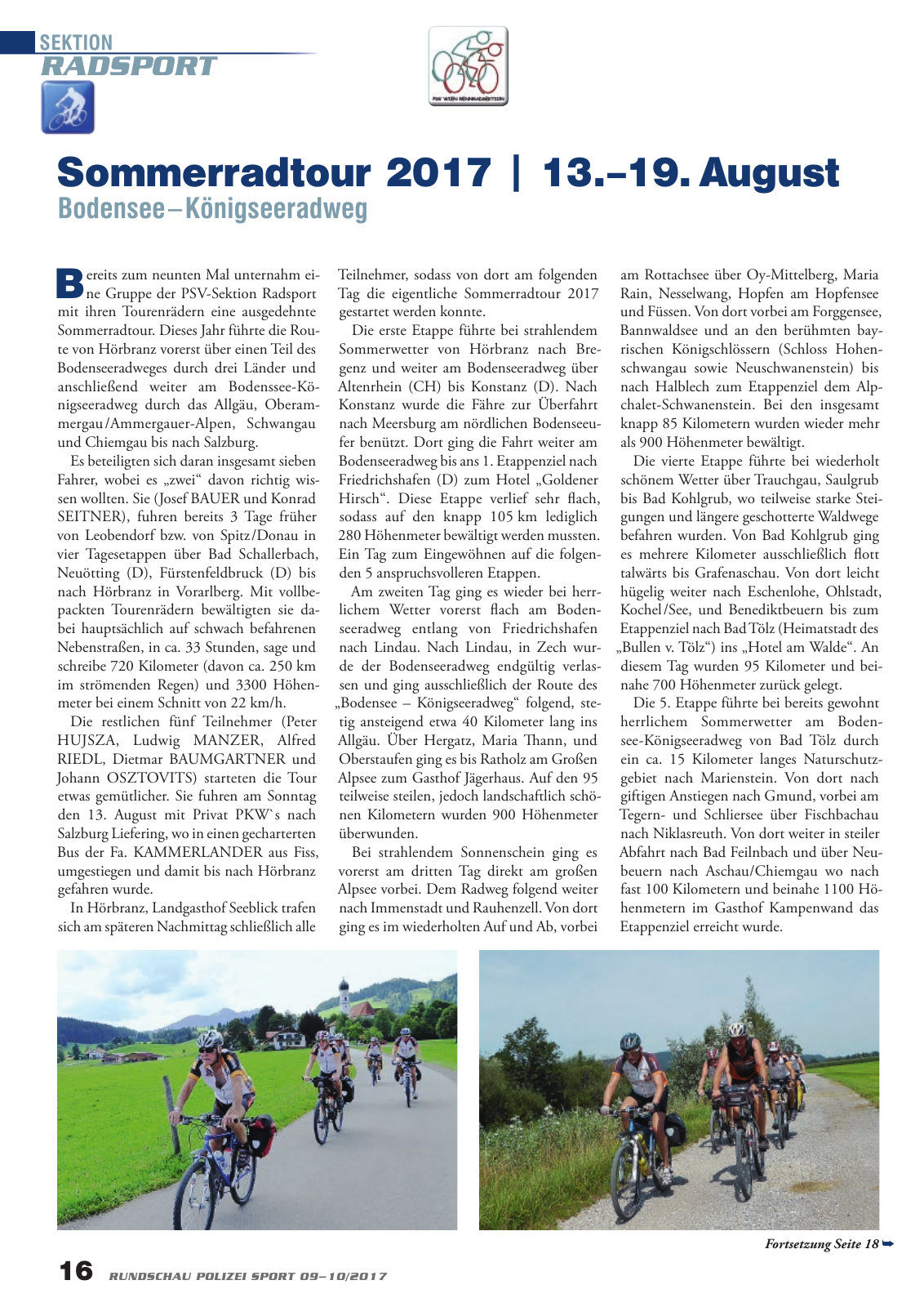 Vorschau Rundschau Polizei Sport 09-10/2017 Seite 16