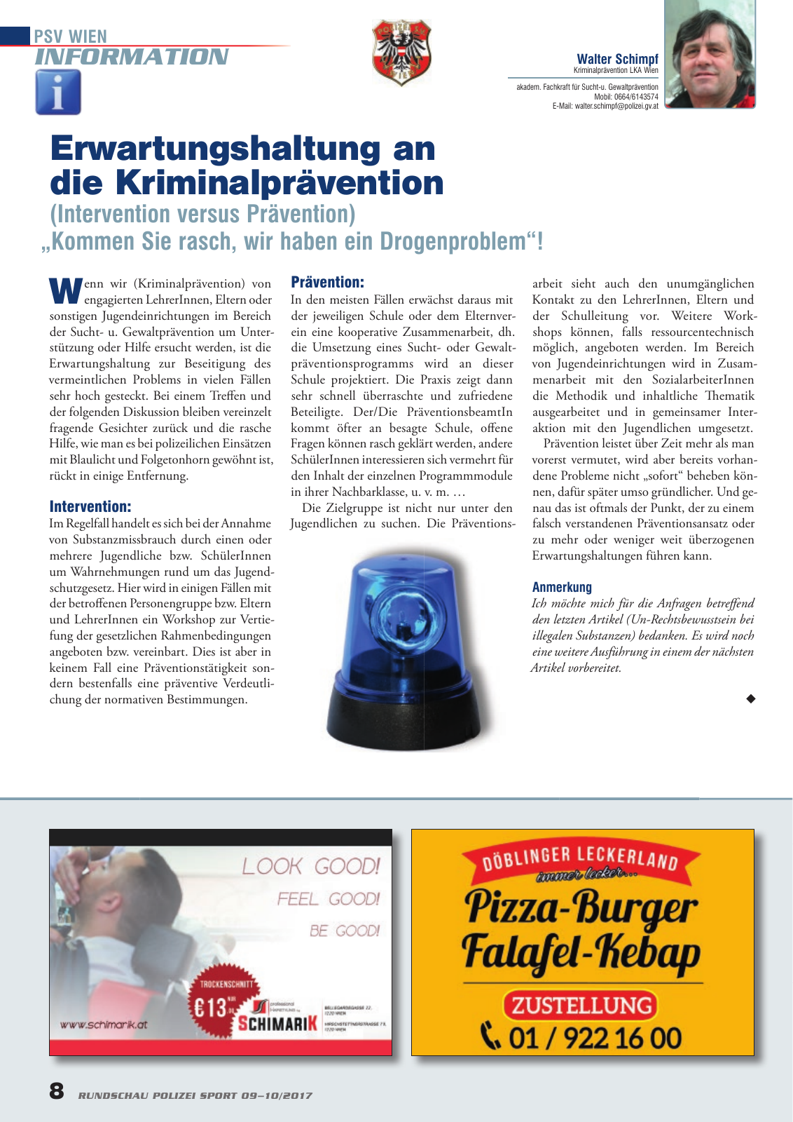 Vorschau Rundschau Polizei Sport 09-10/2017 Seite 8