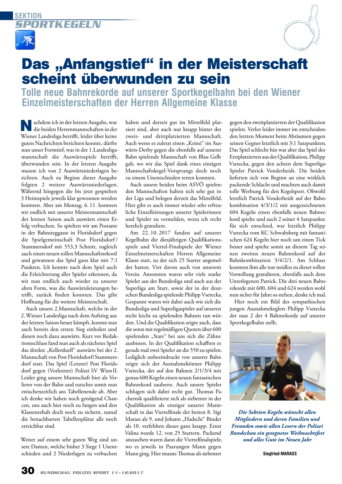 Vorschau Rundschau Polizei Sport 11-12/2017 Seite 30