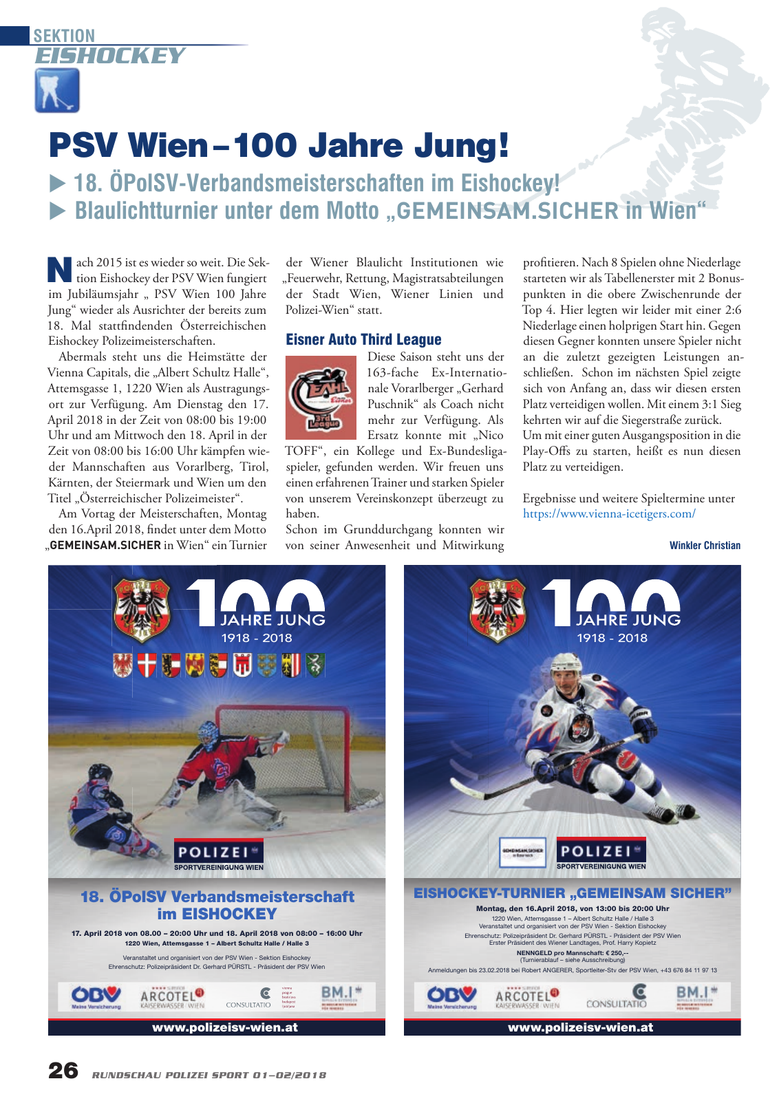 Vorschau Rundschau Polizei Sport 01-02/2018 Seite 26