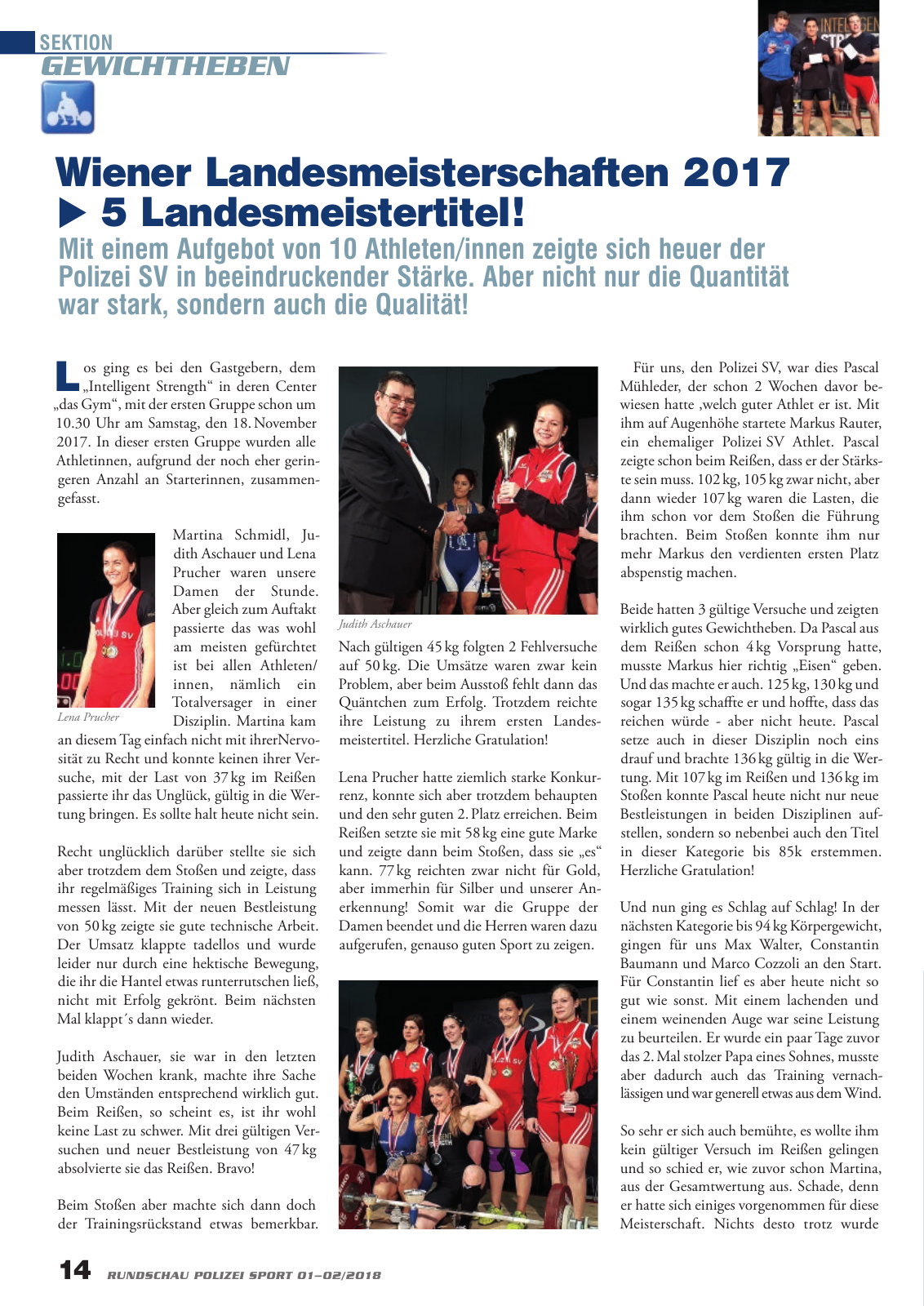 Vorschau Rundschau Polizei Sport 01-02/2018 Seite 14